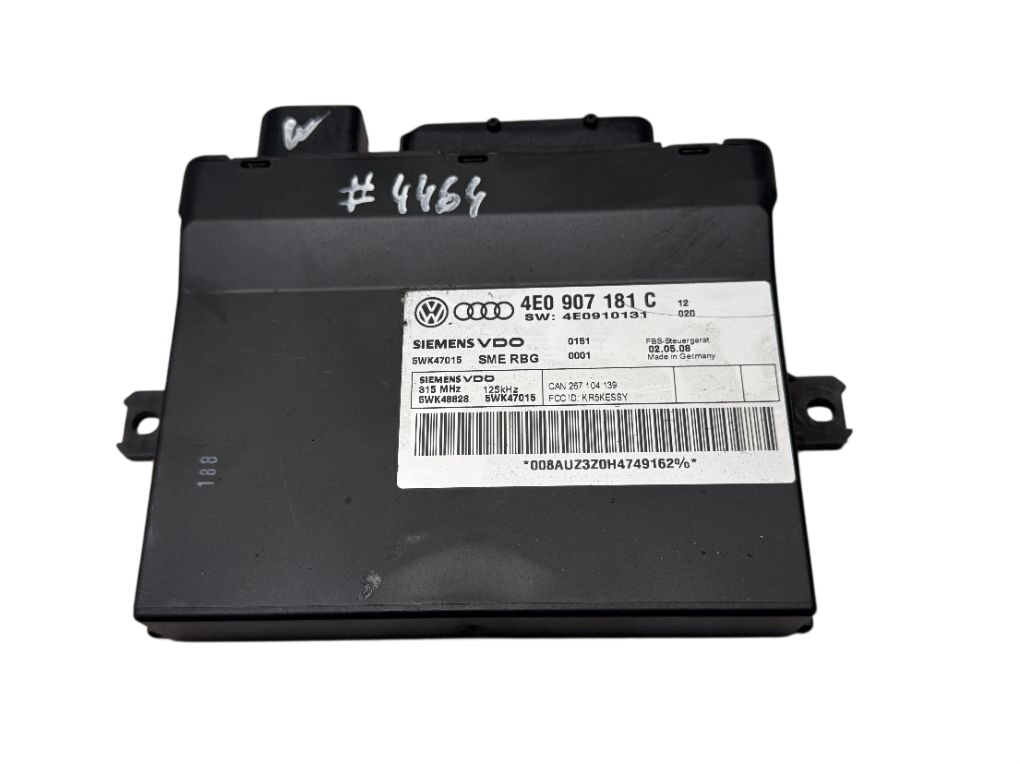 Audi A8 (D3) KEYLESS GO control unit 4E0907181C 5WK48828 KEYLESS GO control unit AUD...