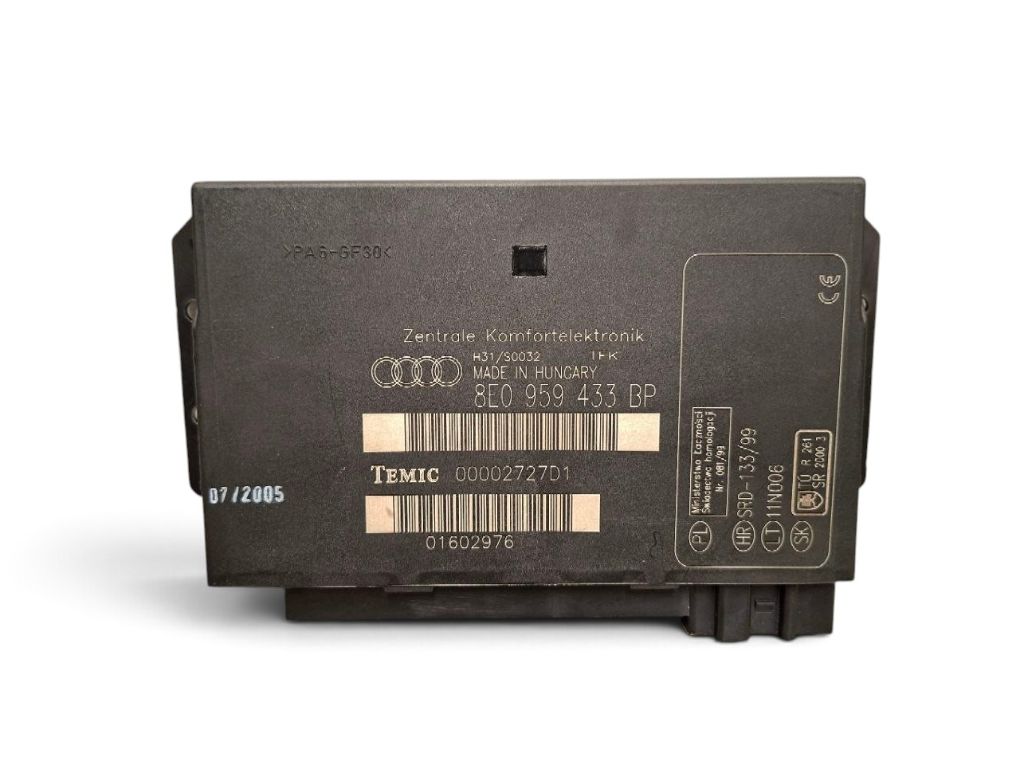 Audi A4 (B6) Central Locking Control Unit 8E0959433BP Central Locking Control Unit AUDI A...