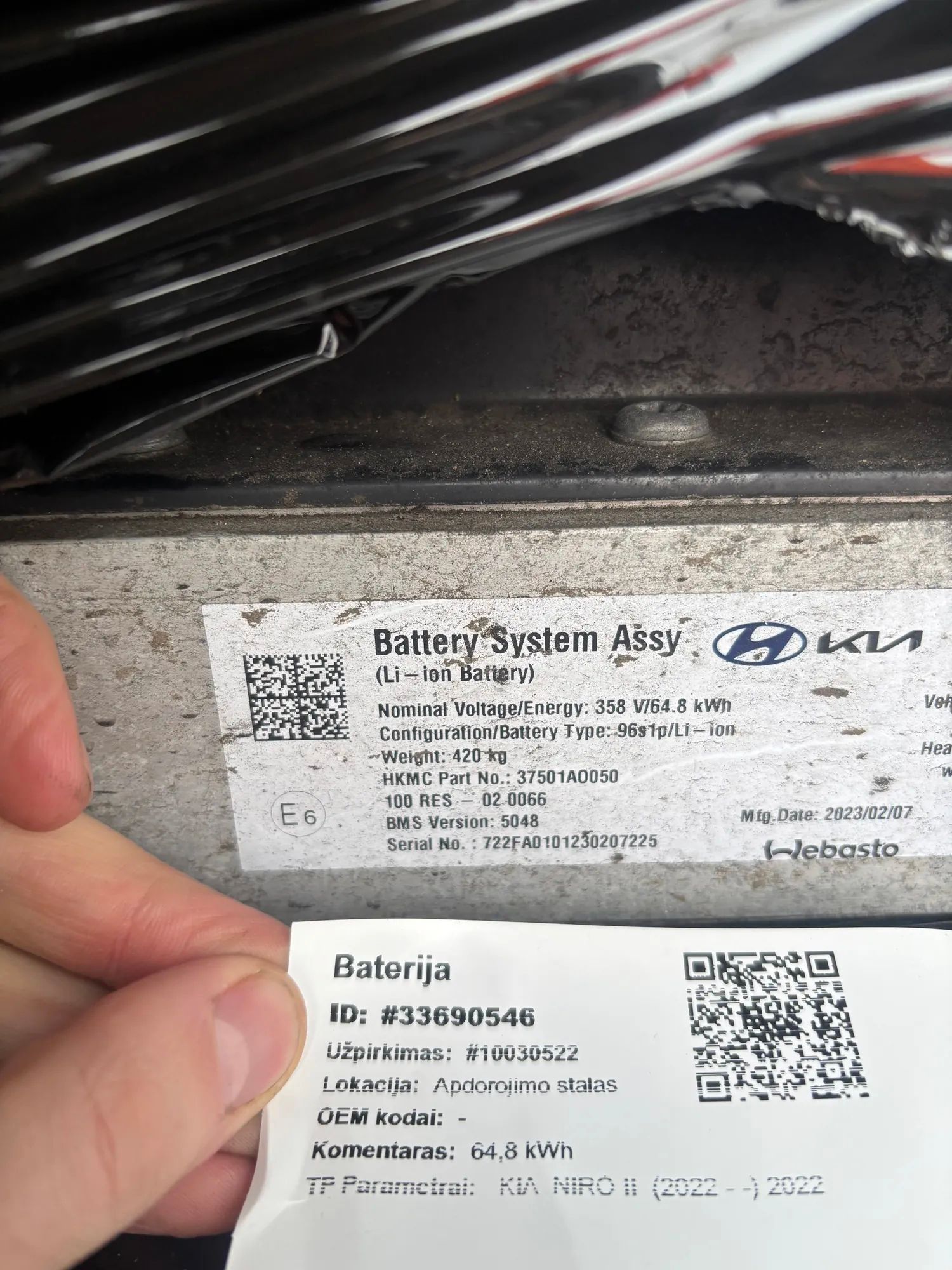 Kia Niro akku Battery — KIA NIRO (II) (2022-PRESENT) — 37501-...