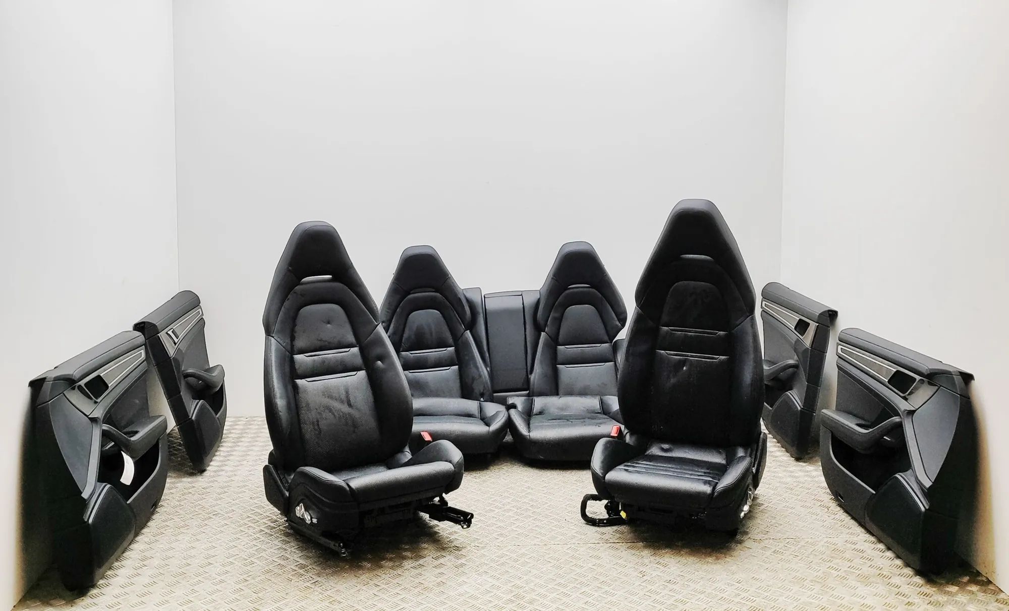 Porsche Panamera Interior Seats W/ Door Cards Kit 971881106G, 971885776AD, 971885775BL, 971867212...