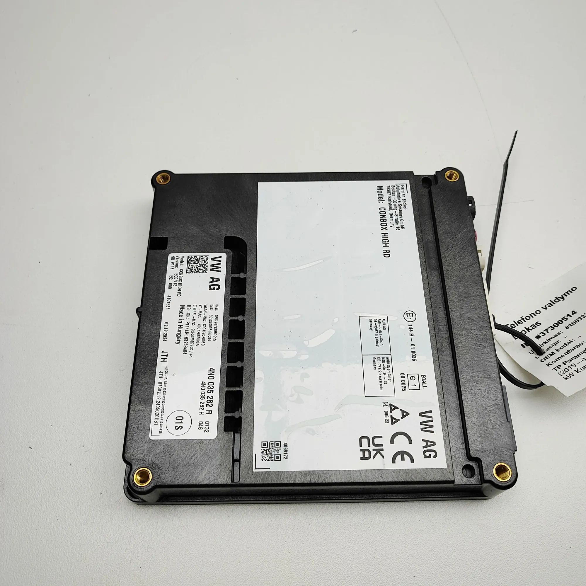 Porsche 911 (992) Phone control unit 4N0035282H, 4N0035282R Phone Control Unit PORSC...