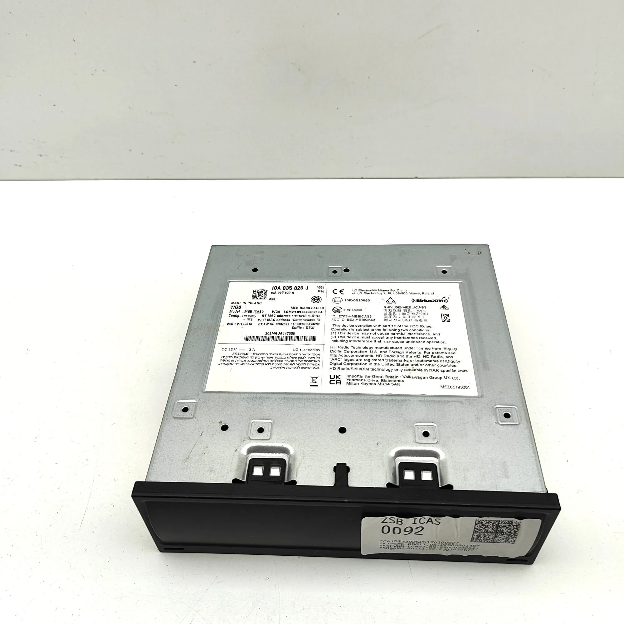 Volkswagen ID.4 Navigation Control Unit 10A035820A, 10A035820J Navigation Control Unit ...