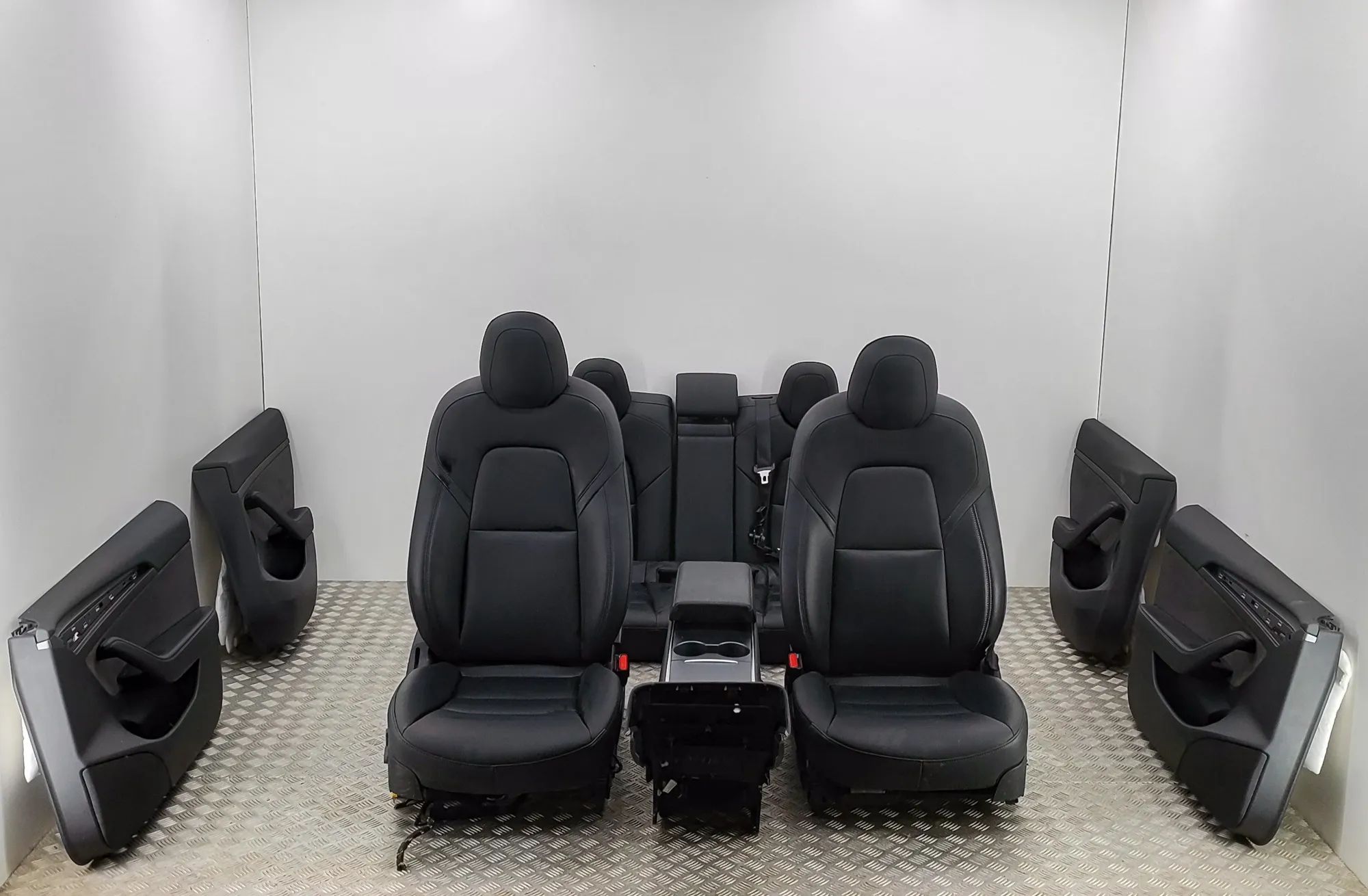 Tesla Model 3 Interior Seats W/ Door Cards Kit 3067956-00-A, 1593863-00-A, 1588127-02-C, 15938...