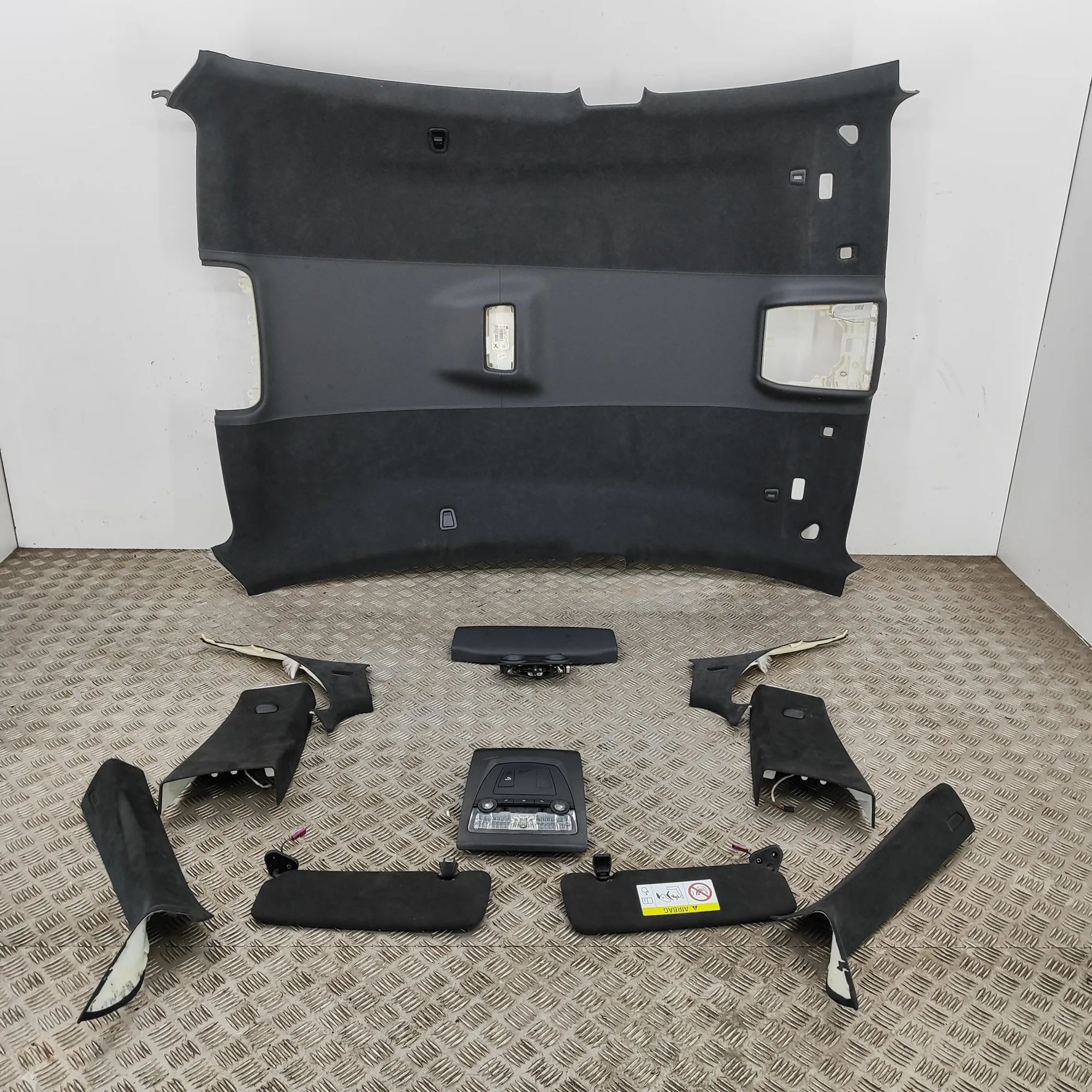 BMW 6 (F06 / F12 / F13) Black Roof Headliner Set 7229988, 7277120, 7277119, 8054079, 8054080, 72...