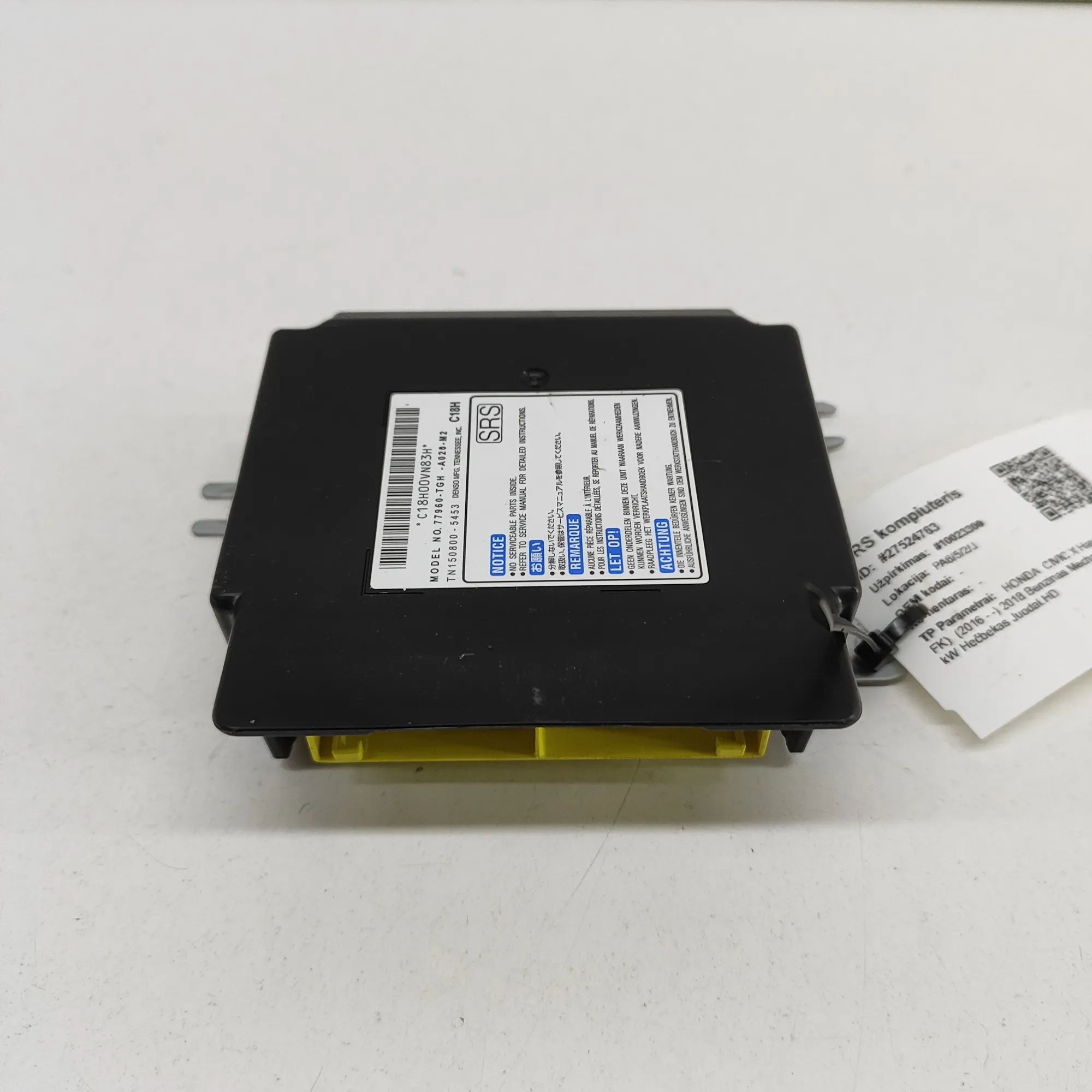 Honda Civic SRS Control Unit TN150800-5453, 77960-TGH-A020-M2 SRS Control Un...