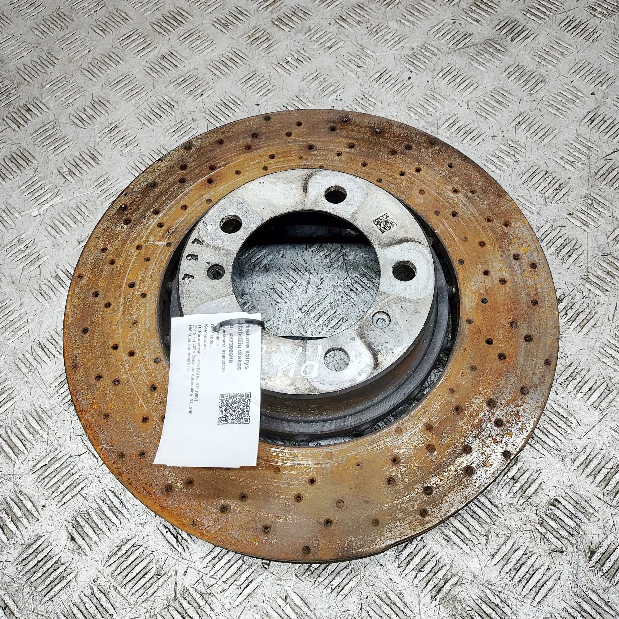 Porsche 911 (992) Front Left Brake Disc 9P1615301J Front Left Brake Disc PORSCHE 911 (9...