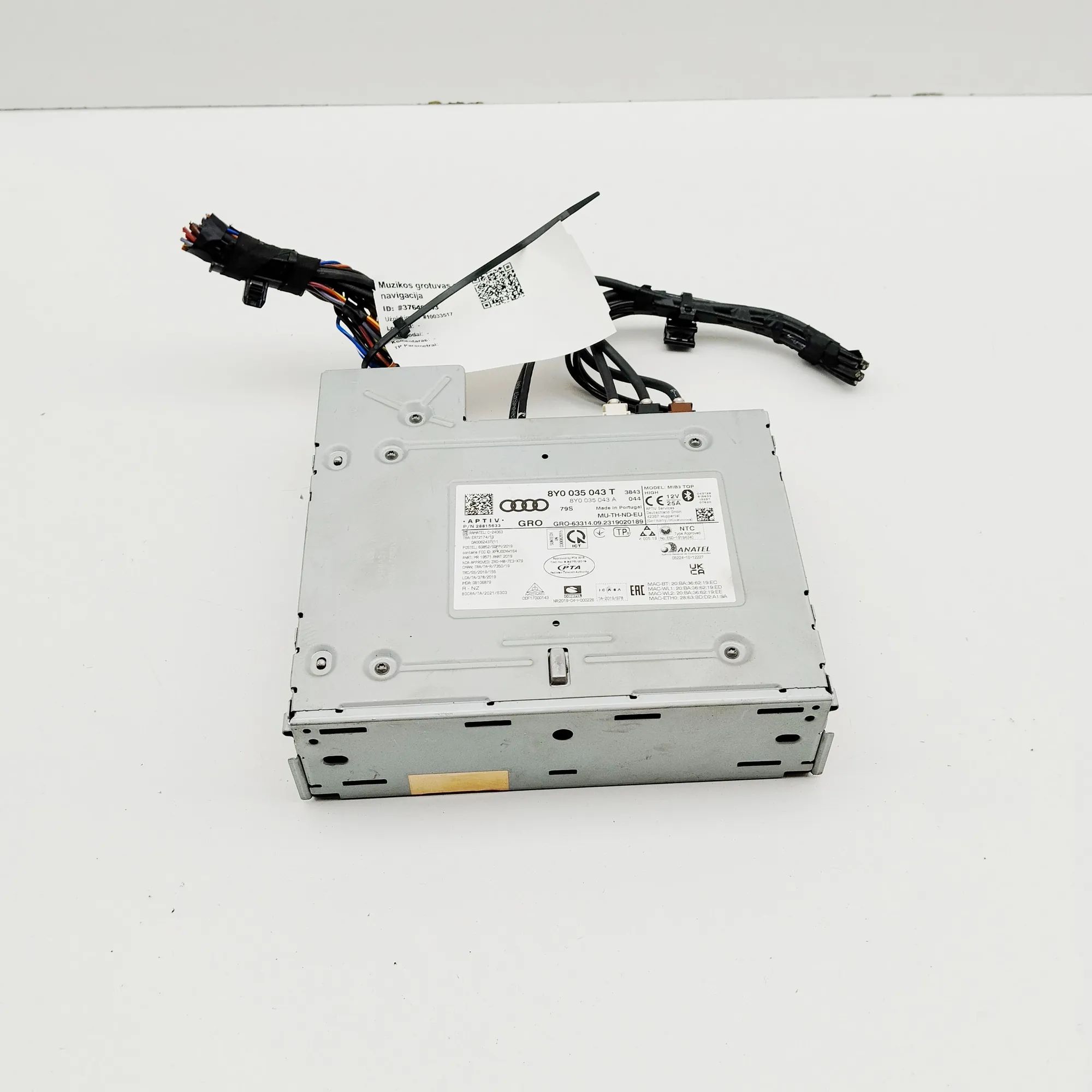 Audi A3 (8Y)  Music Navi CD Radio Player Head Unit 8Y0035043A, 8Y0035043T Music Navi CD Radio Play...