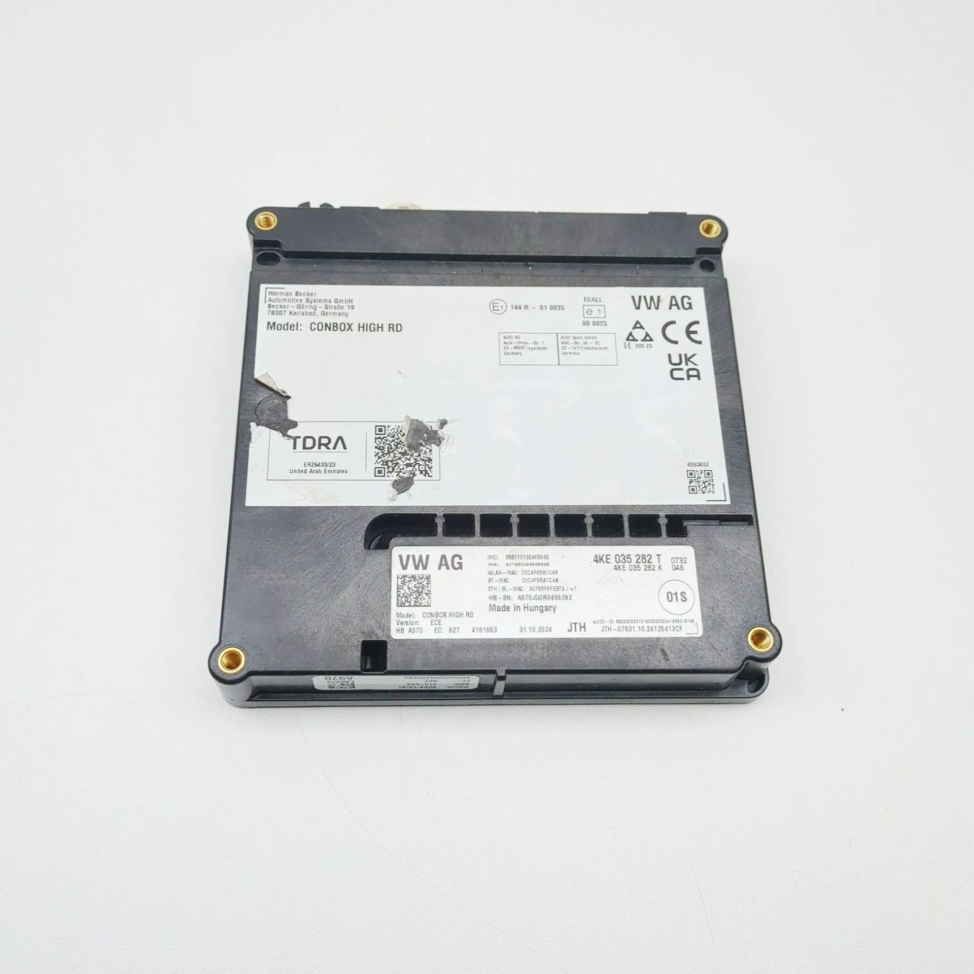 Volkswagen Touareg Bluetooth Control Unit 4KE035282T, 4KE035282 Bluetooth Control Unit VW...