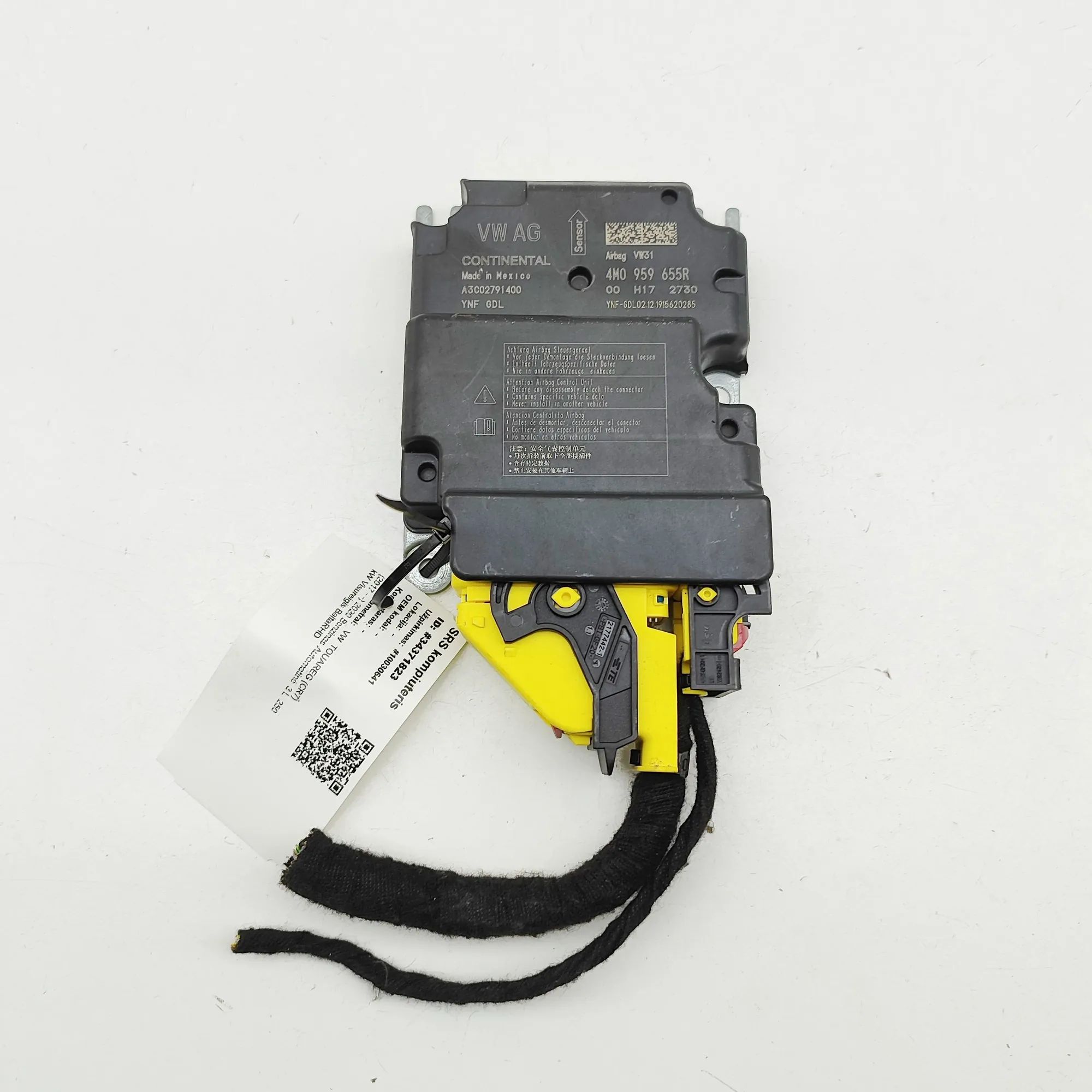 Volkswagen Touareg SRS Control Unit A3C02791400, 4M0959655R SRS Control Unit VW TOU...