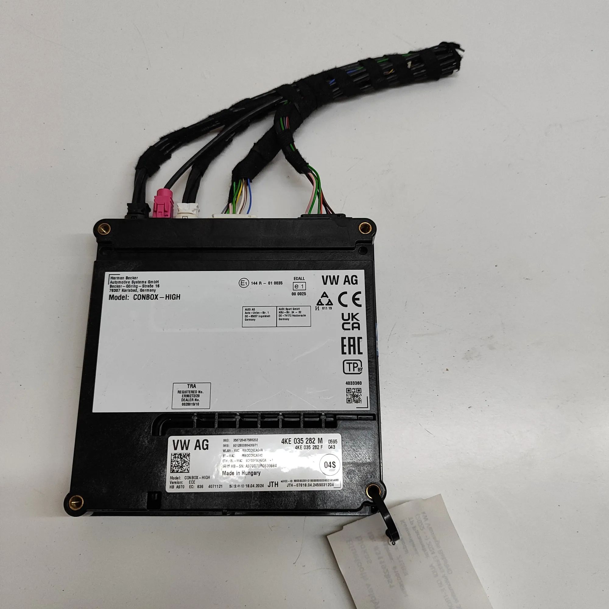 Audi Q8 Bluetooth Control Unit 4KE035282F, 4KE035282M Bluetooth Control Unit A...