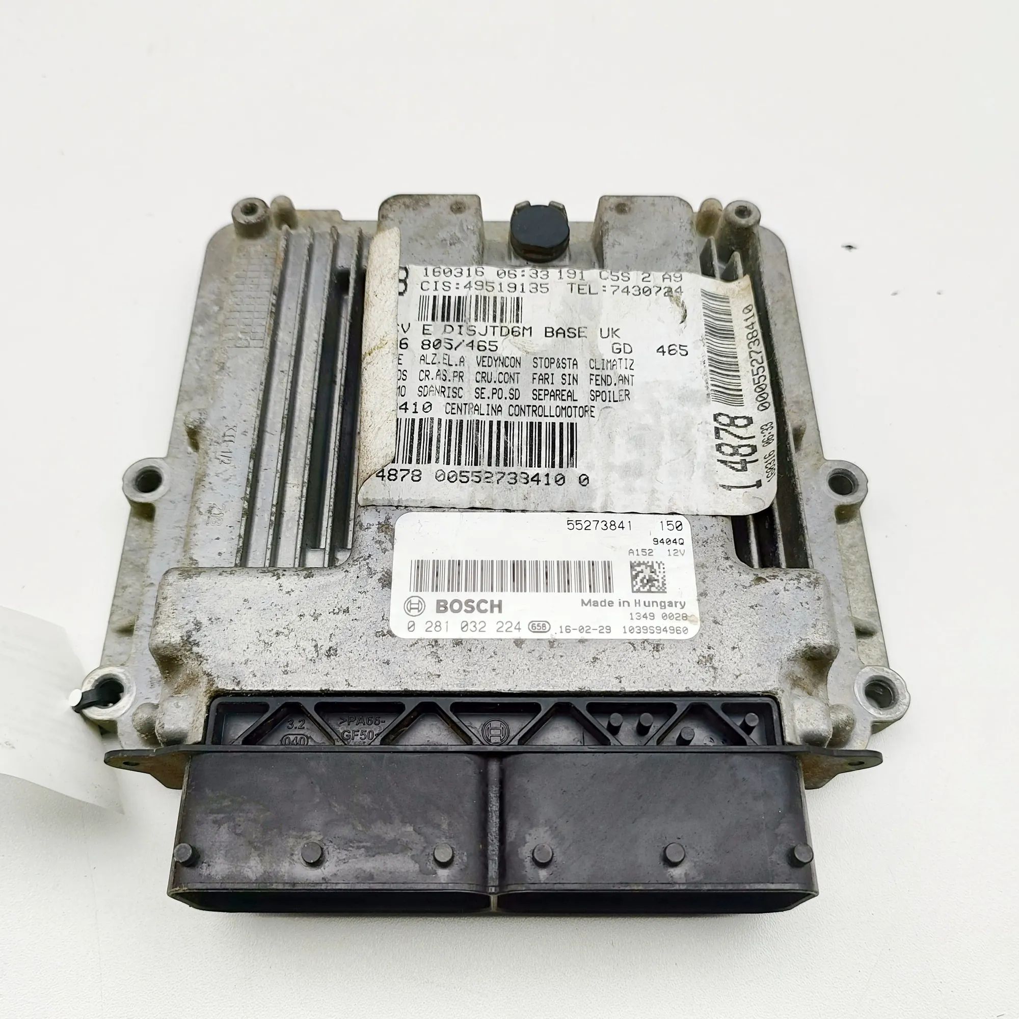 Alfa-Romeo Giulietta (940) Engine Control Unit 55273841 Engine Control Unit ALFA ROMEO GIULIET...