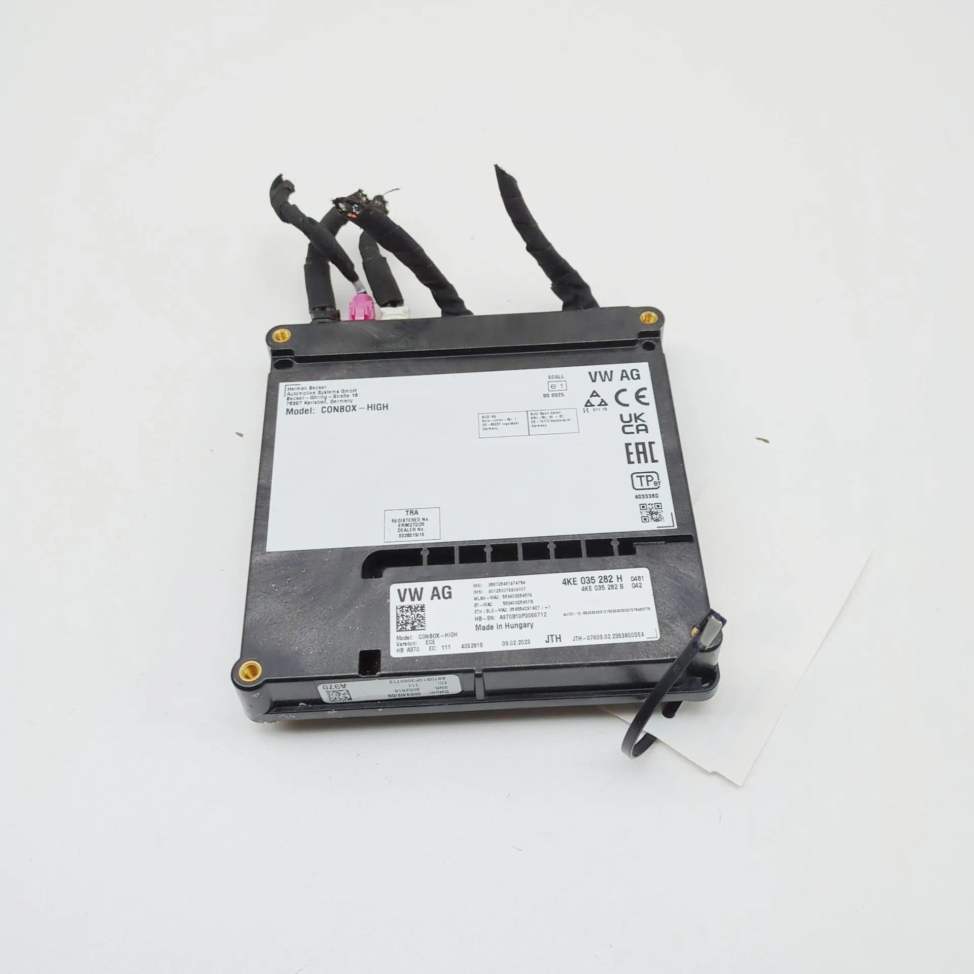 Audi e-tron GT (FW) Bluetooth Control Unit 4KE035282B, 4KE035282H Bluetooth Control Unit A...