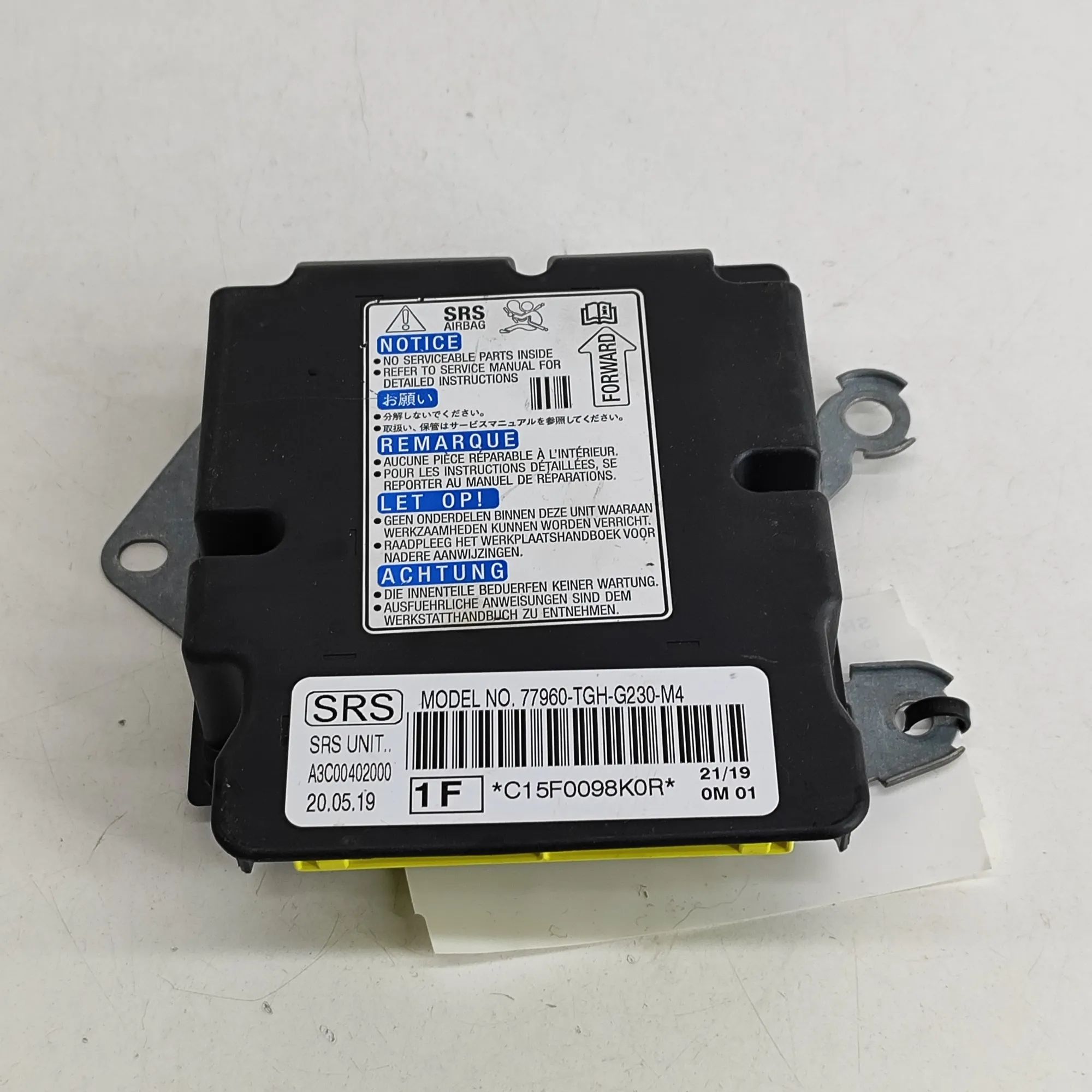 Honda Civic SRS Control Unit 77960-TGH-G230-M4 SRS Control Unit HONDA CIVIC ...
