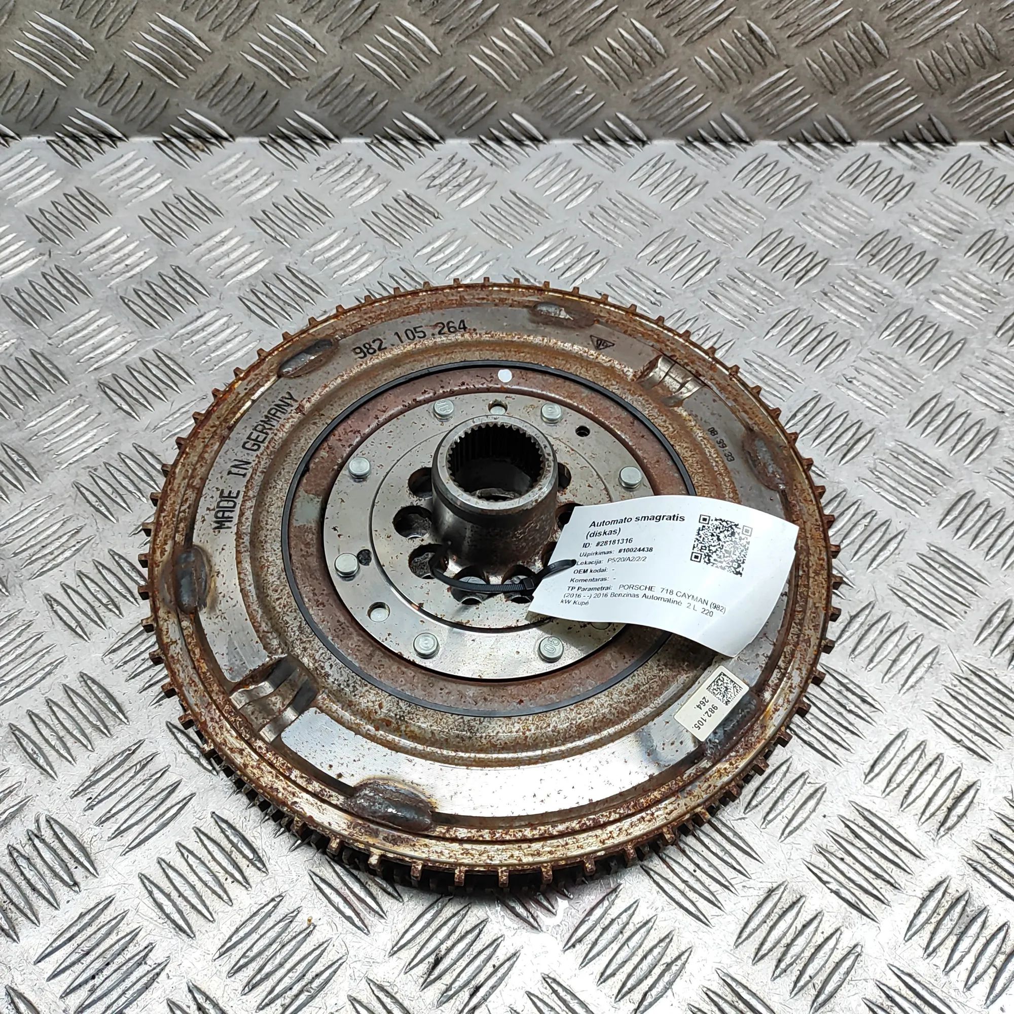 Porsche Boxster (981) Flywheel Disc Automatic 982.105.264, 982105264 Flywheel Disc Automatic ...