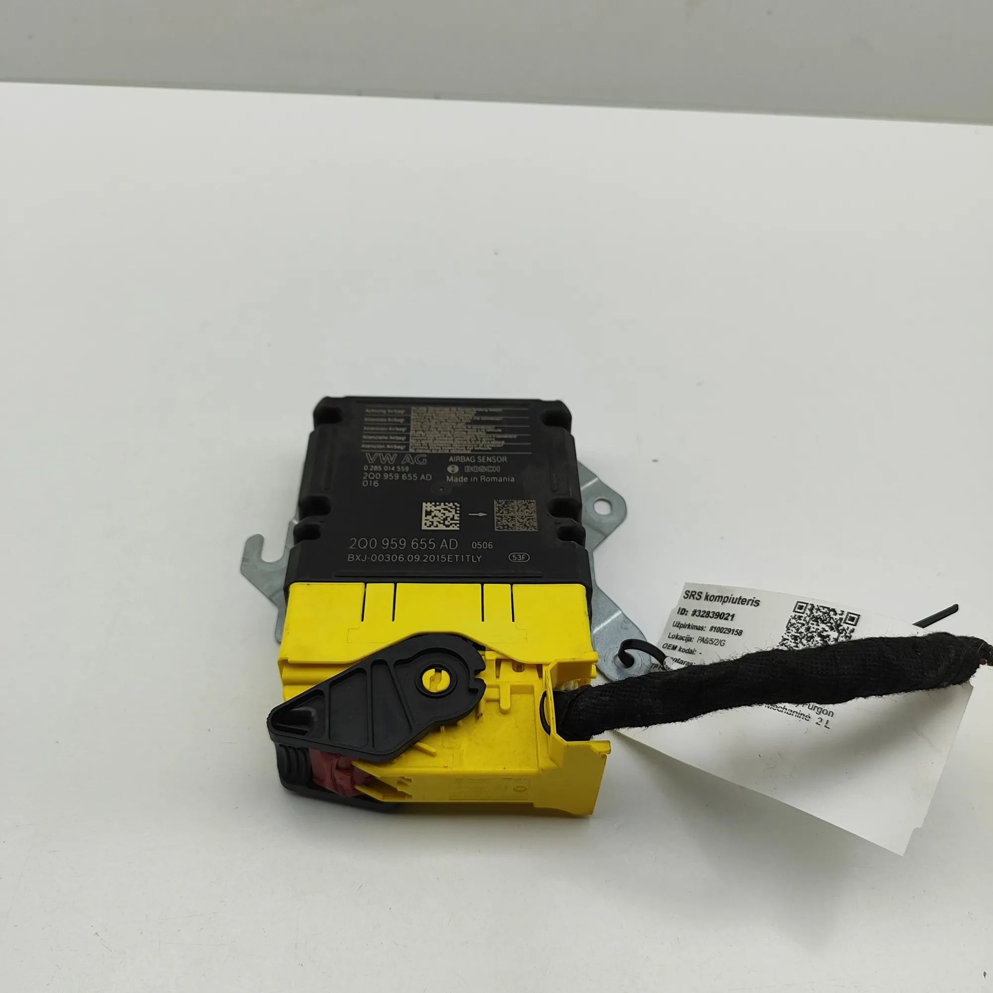 Volkswagen Transporter (T6, Caravelle, Multivan) SRS Control Unit 0285014559, 2Q0959655AD SRS Control Unit VW TRA...