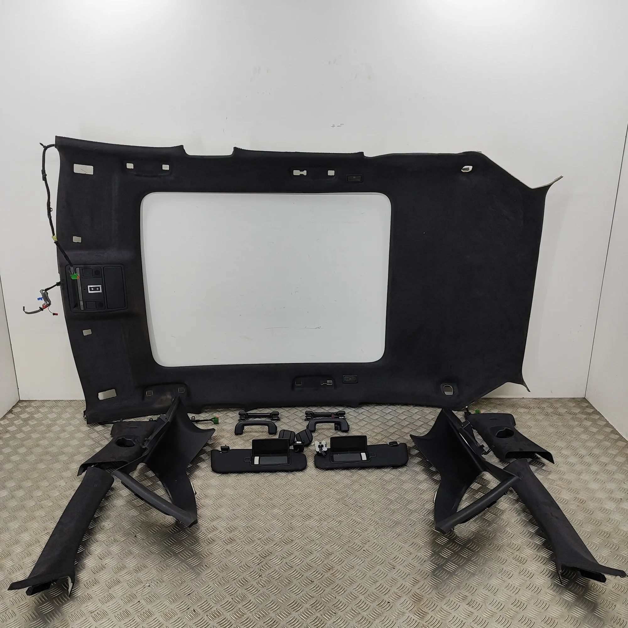 Jaguar F-Pace Black Roof Headliner Set HK83-51749-AF, HK83-51749-BF, HK83-24396-B, HK8...