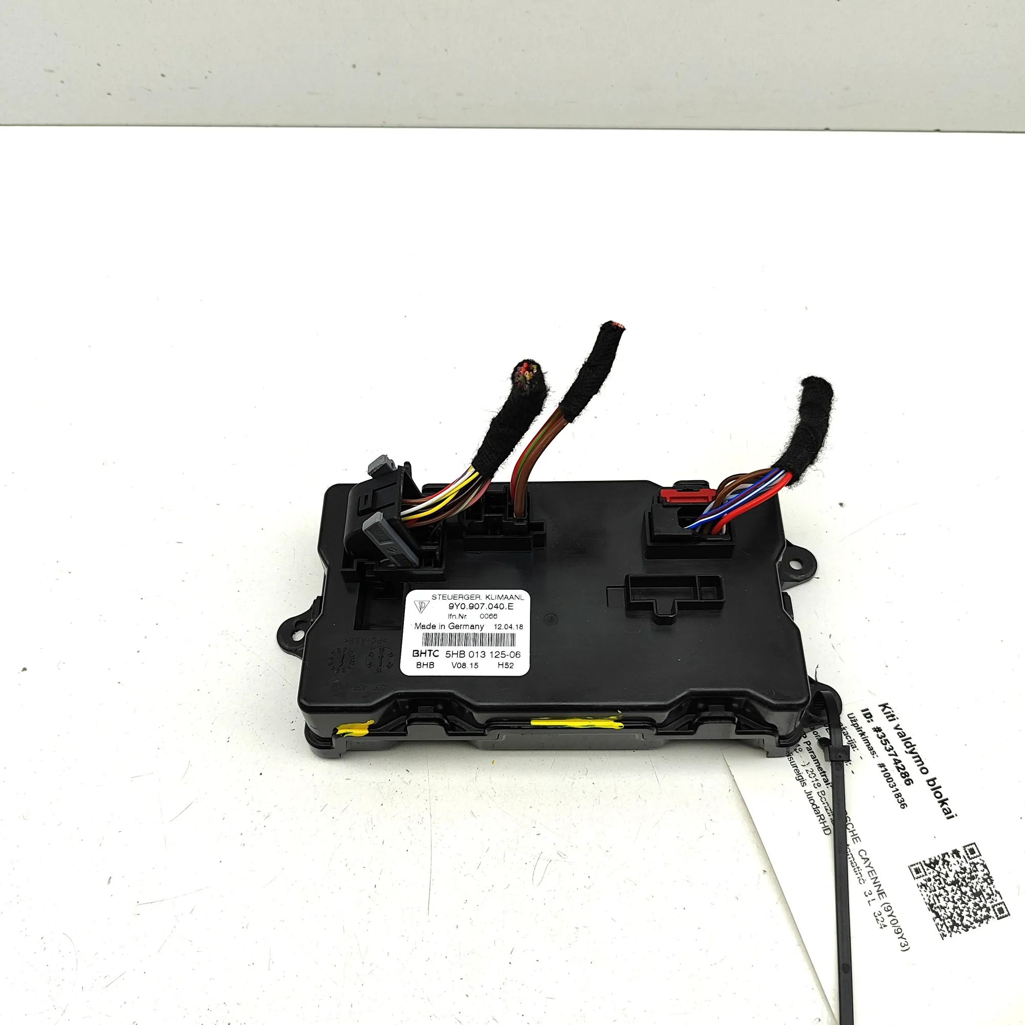 Porsche Cayenne Climate control unit 5HB013125, 5HB013125-06, 9Y0907040E Climate Con...