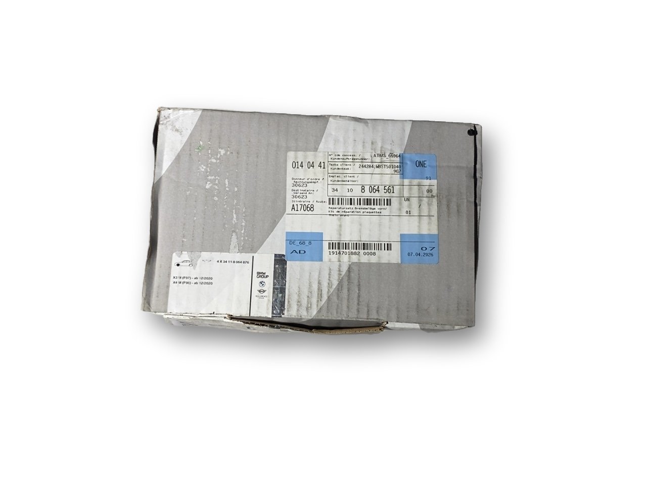 BMW 4 (G22 / G23 / G26)  Brake pads (front) BMW X4 Brake pads (front) OEM 34108064560

Part...