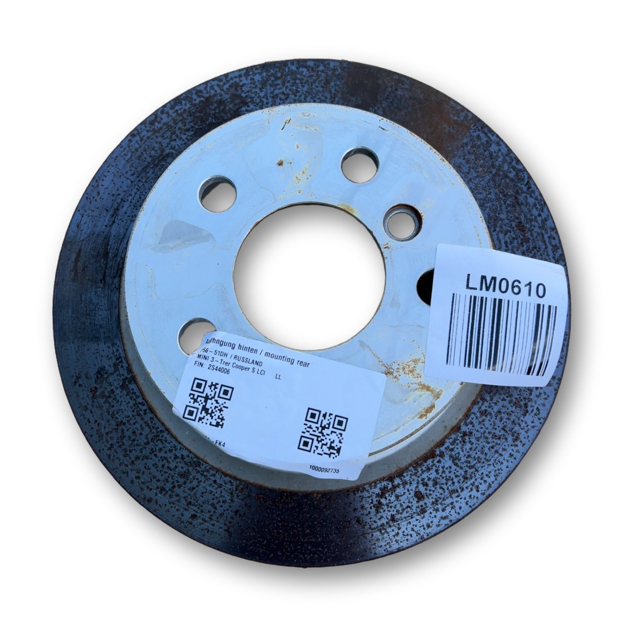 BMW 5 / i5 (G60 / G61) Rear brake disc BMW MINI Cabrio F57, MINI Cabrio F57 LCI, MINI ...