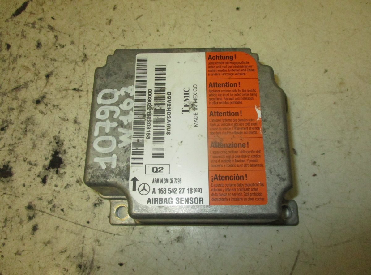 Mercedes-Benz 280SL - 600SL / SL (R129) Airbag Control Unit MERCEDES-BENZ ML-CLASS (W163) (1998-2005) Airba...