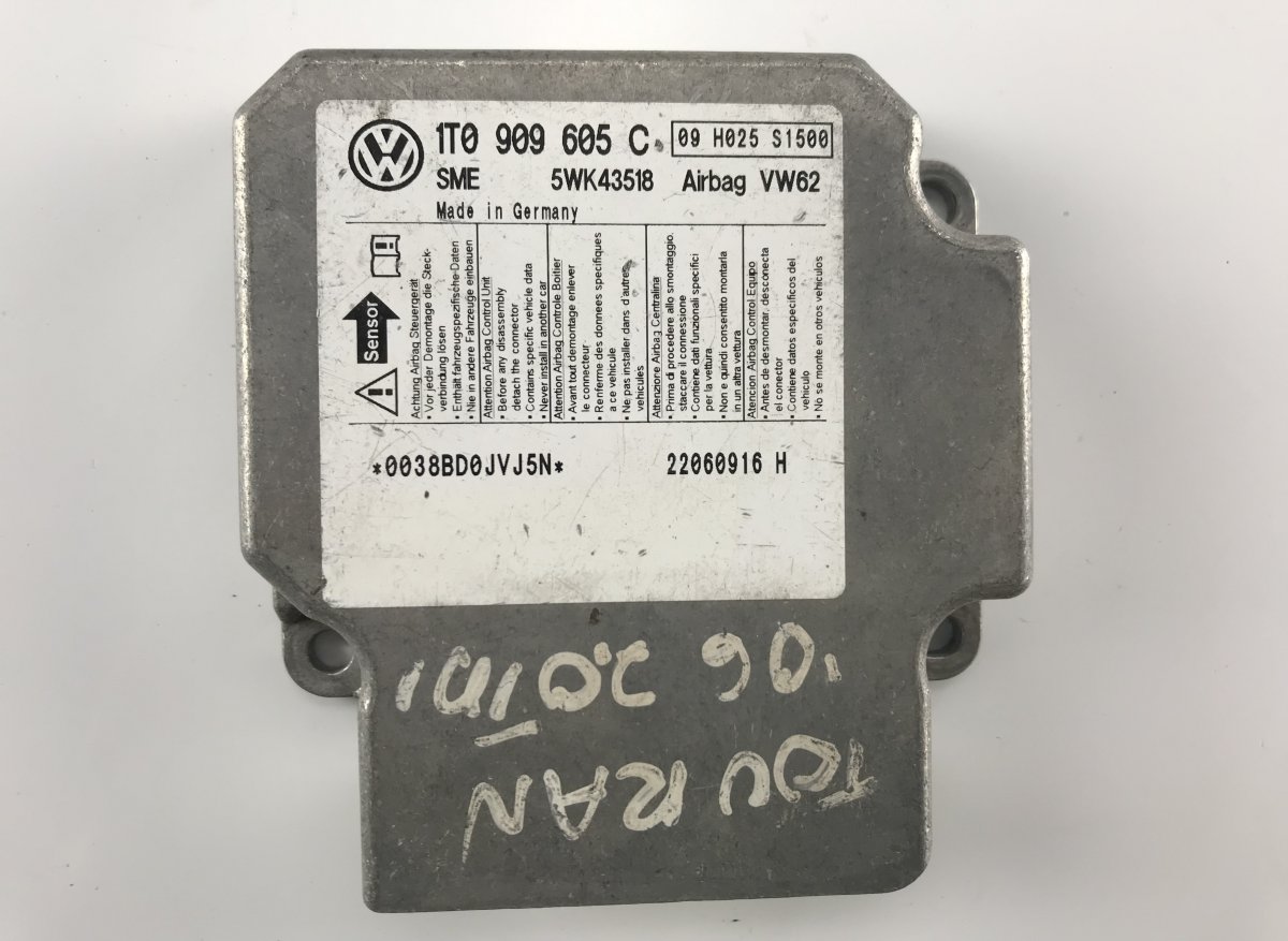 Volkswagen Touran Airbag Control Unit Airbag control unit — VW TOURAN (1T1, 1T2) (200...