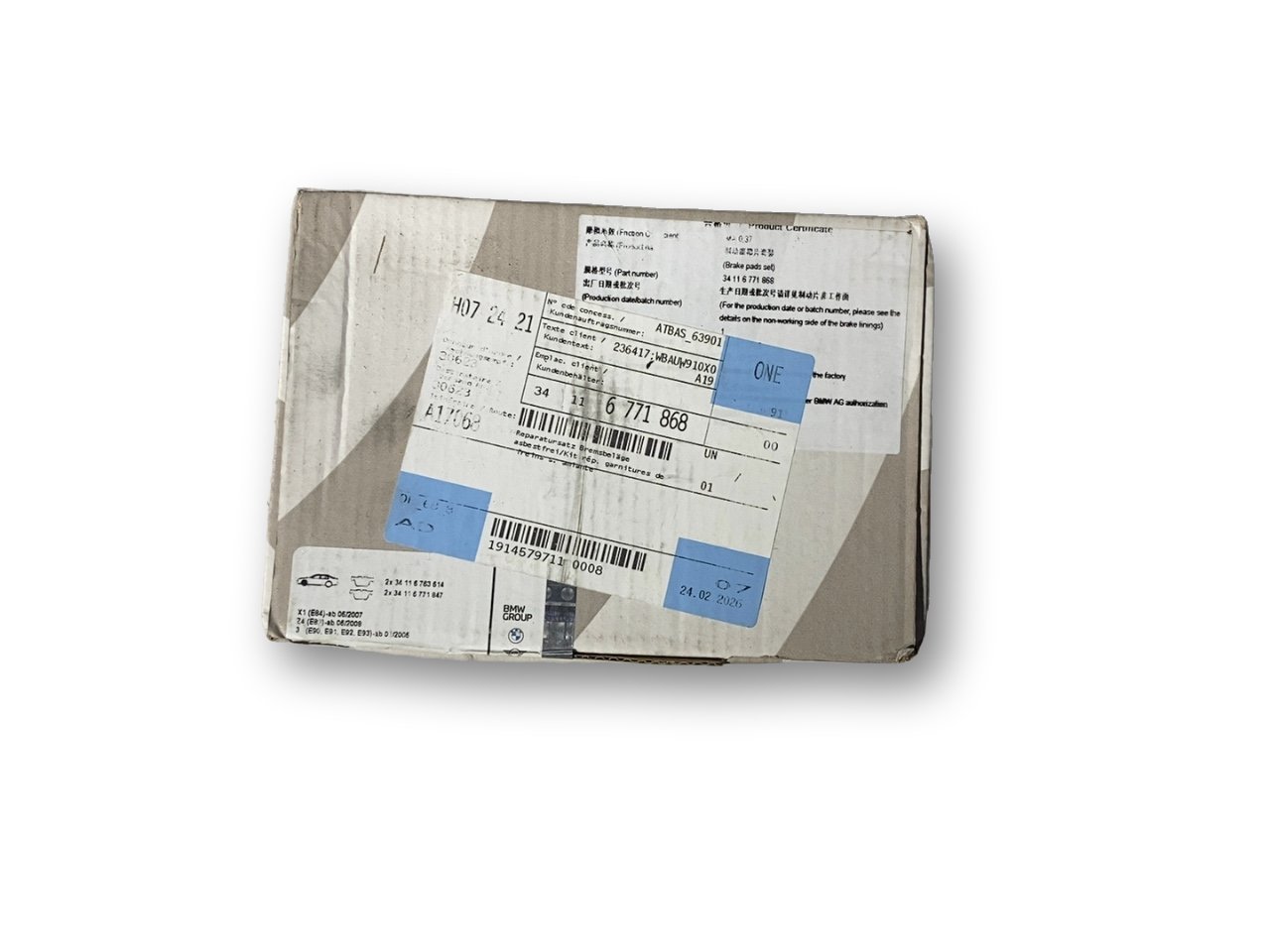 BMW 3 (E90 / E91 / E92 / E93) Brake pads (front) BMW 3 SERIES Brake pads (front) OEM 34116769099...
