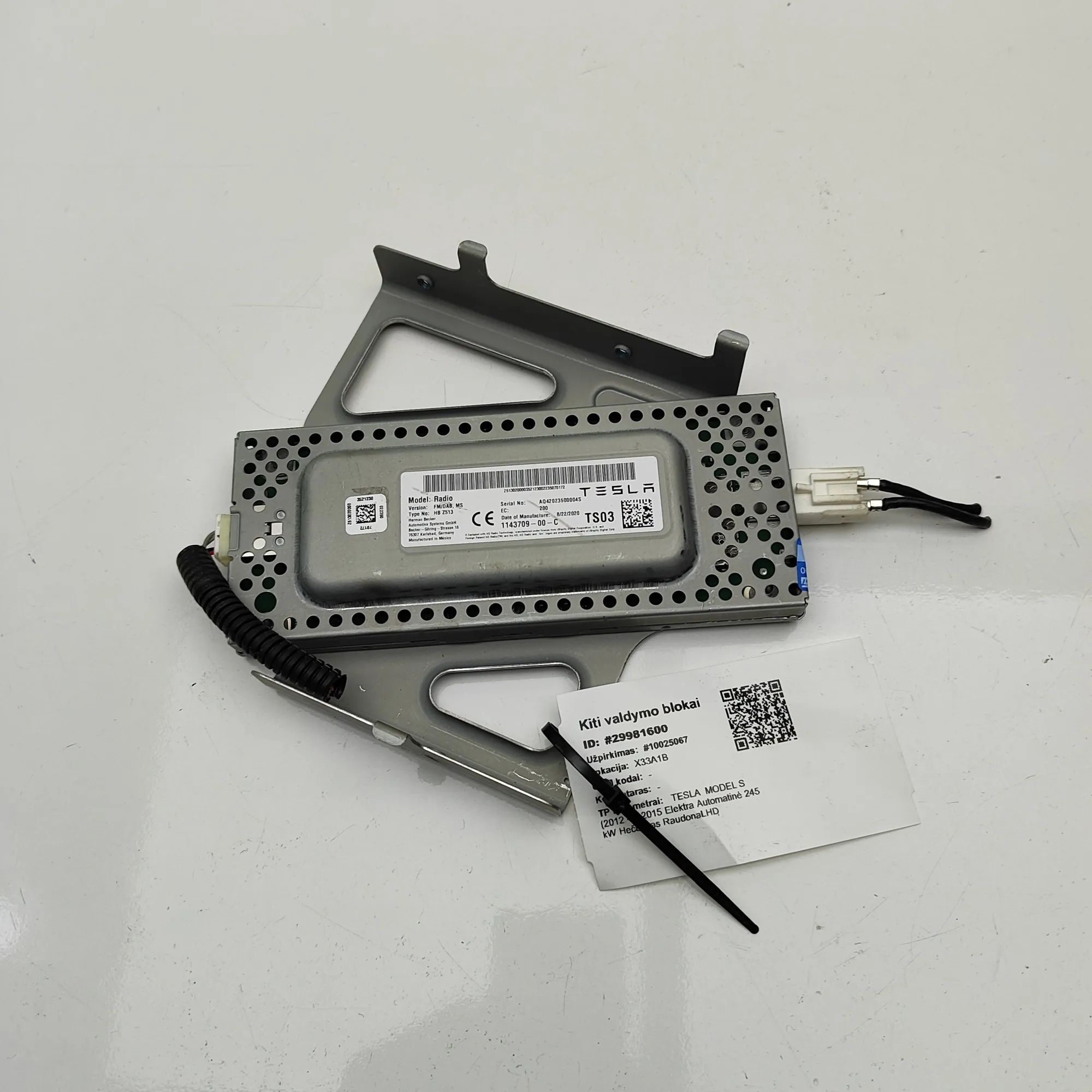 Tesla Model S Other Control Units Other Control Units — TESLA MODEL S (5YJS) (201...