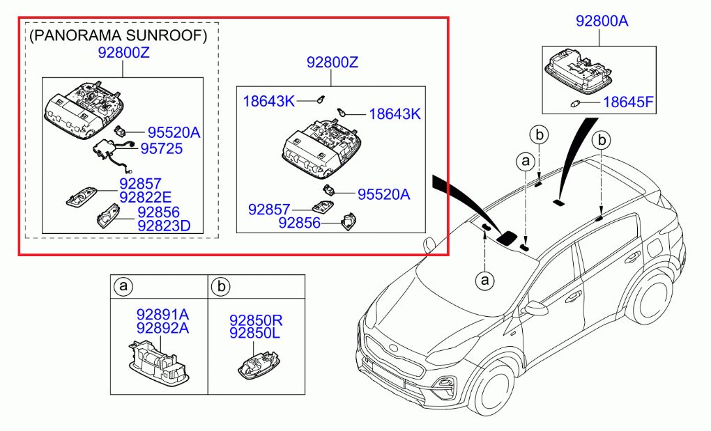 Kia Sportage Front interior light Front interior light — KIA SPORTAGE IV (QL) (20...
