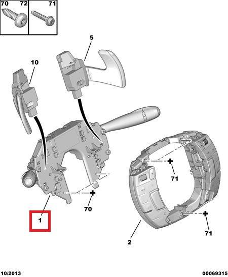 Citroen C5 Indicator / wiper stalk switch / slip ring Indicator / wiper stalk switch / slip ring — CI...
