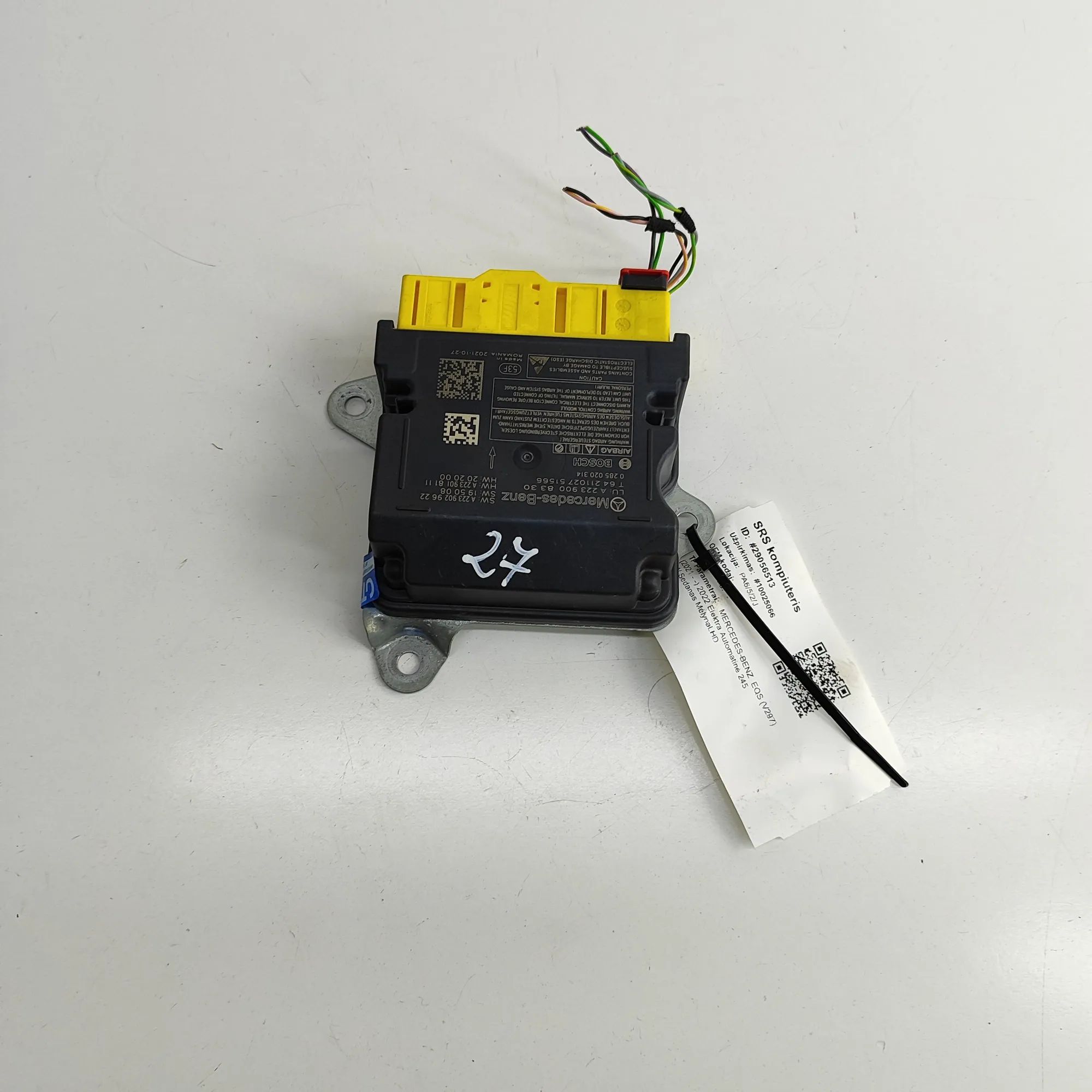 Mercedes-Benz EQS (V297 / X296) SRS Control Unit SRS Control Unit — MERCEDES BENZ EQS (V297) (20...