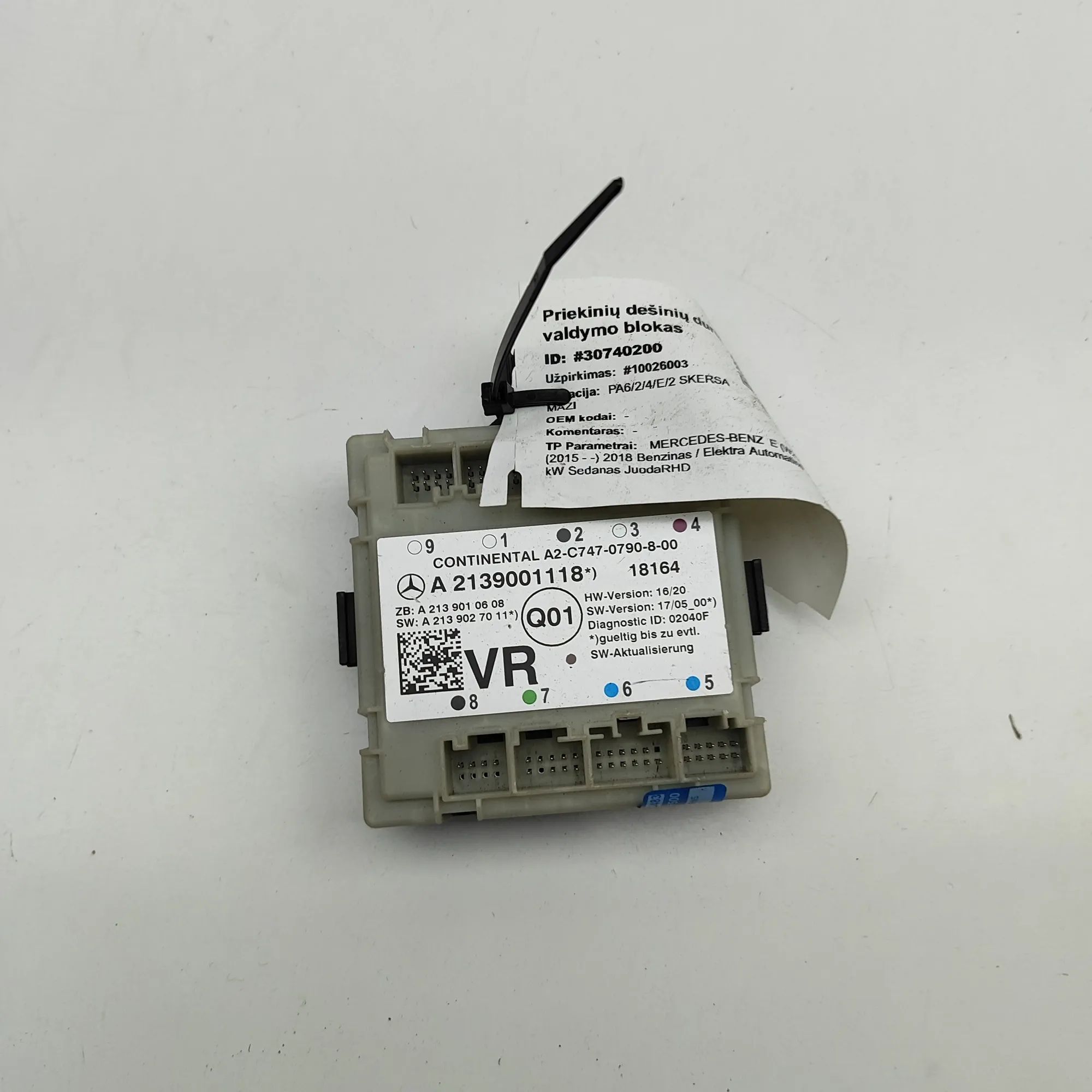 Mercedes-Benz A (W176) Door control unit — front right Door control unit — front right — MERCEDES BENZ...
