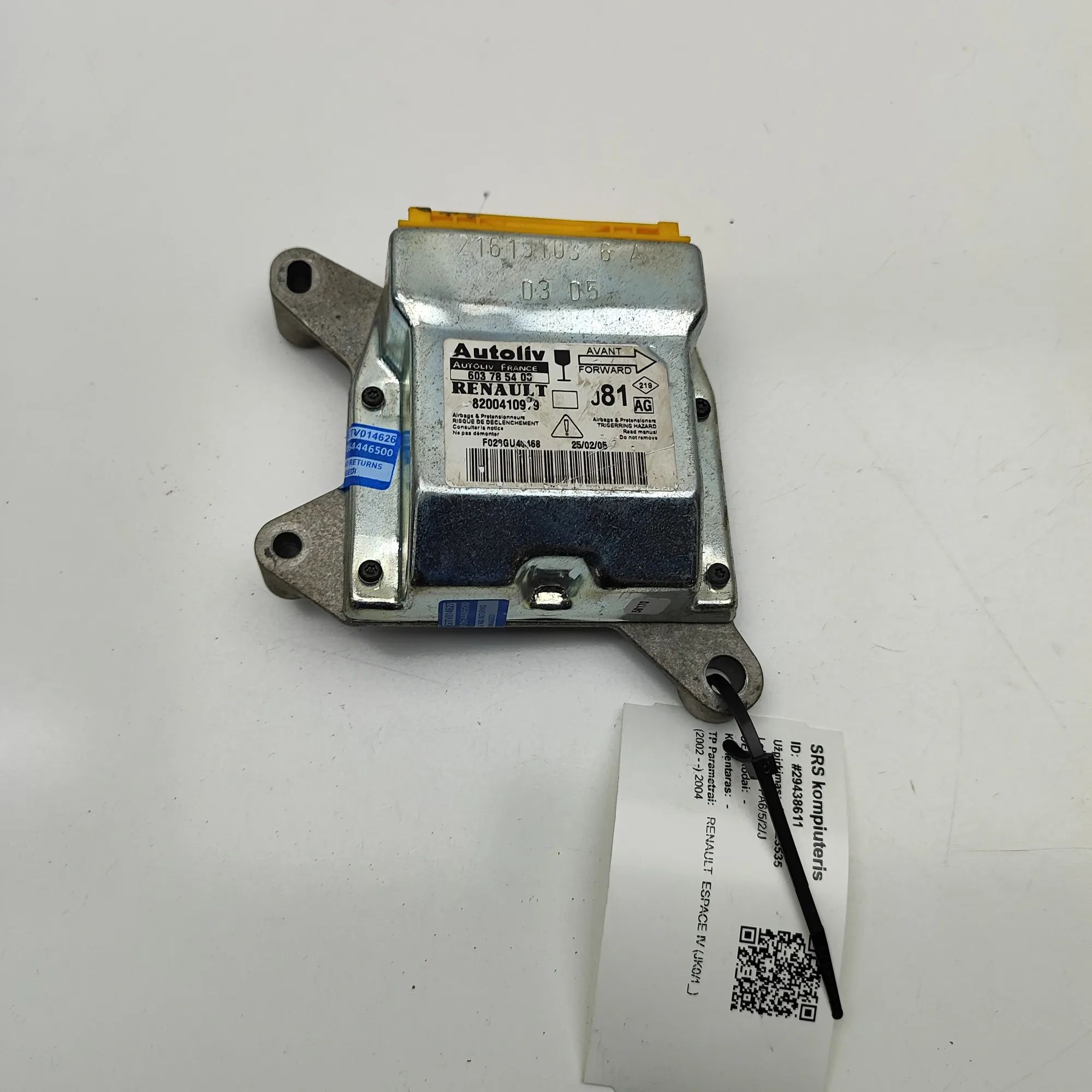 Renault Espace SRS Control Unit SRS Control Unit — RENAULT ESPACE IV JK0/1_ (20...