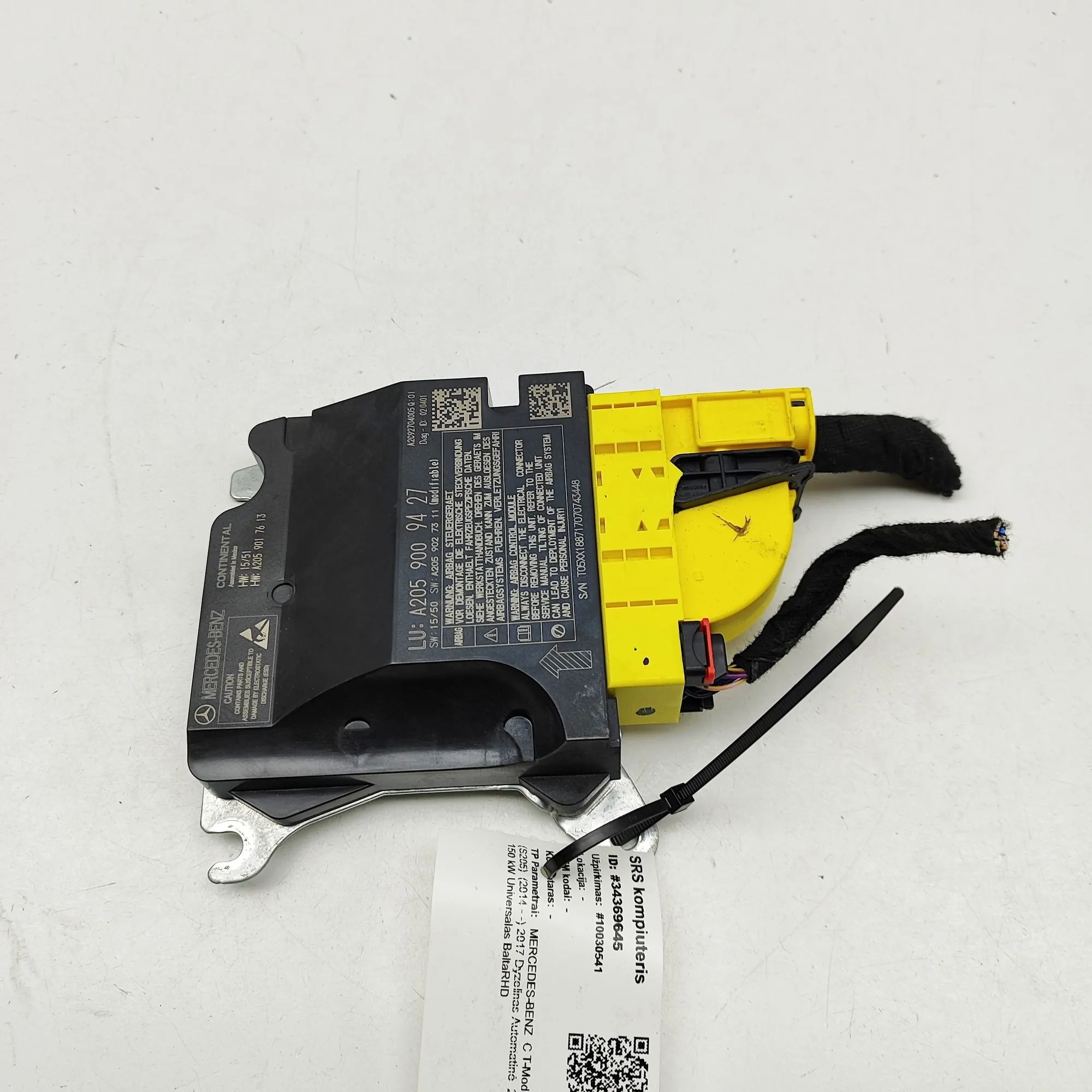 Mercedes-Benz A (W176) SRS Control Unit SRS Control Unit — MERCEDES BENZ C-CLASS (W205)...