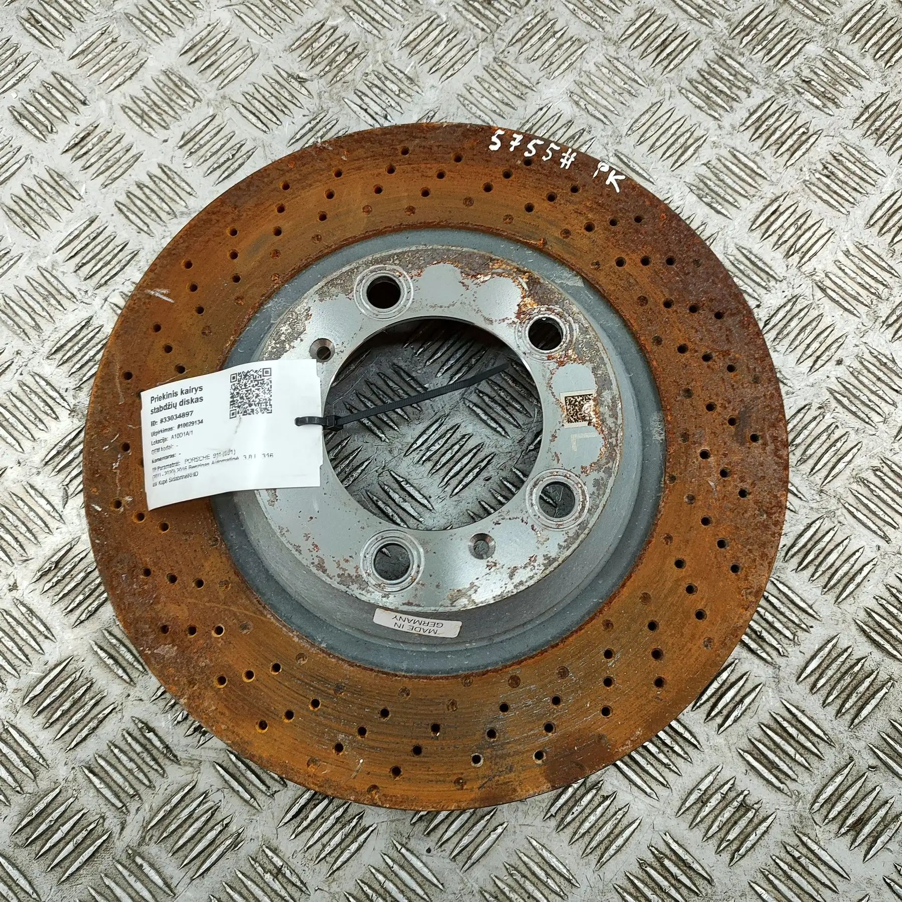 Porsche 911 (991) Front Left Brake Disc Front Left Brake Disc — PORSCHE 911 (991) (2011...