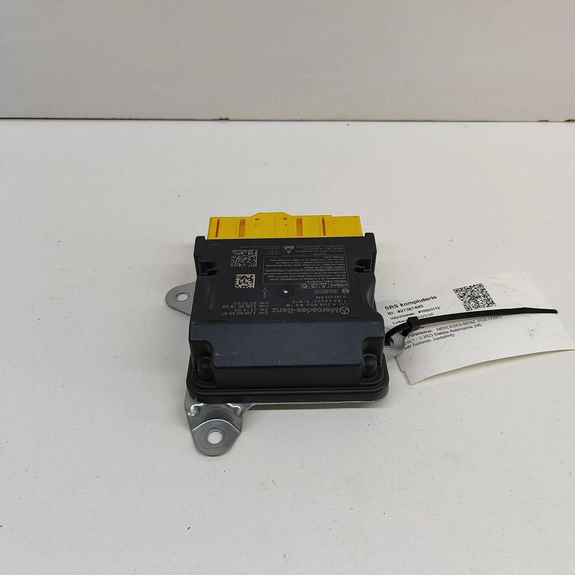 Mercedes-Benz EQS (V297 / X296) SRS Control Unit SRS Control Unit — MERCEDES BENZ EQS (V297) (20...
