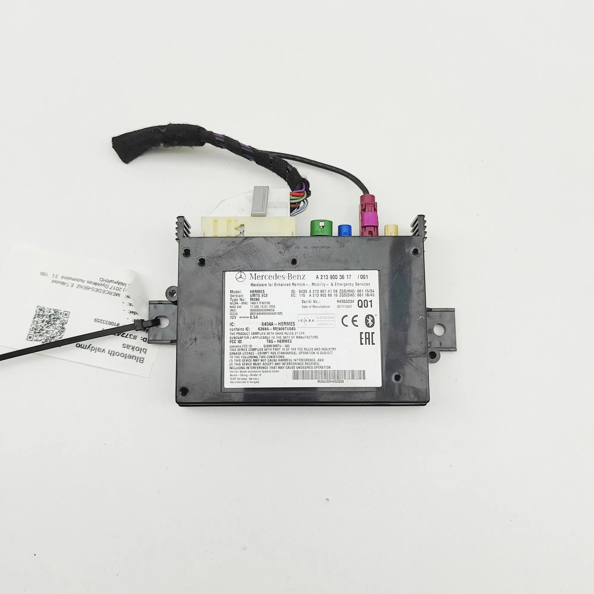 Mercedes-Benz A (W176) Bluetooth Control Unit Bluetooth control unit — MERCEDES BENZ E-CLASS ...