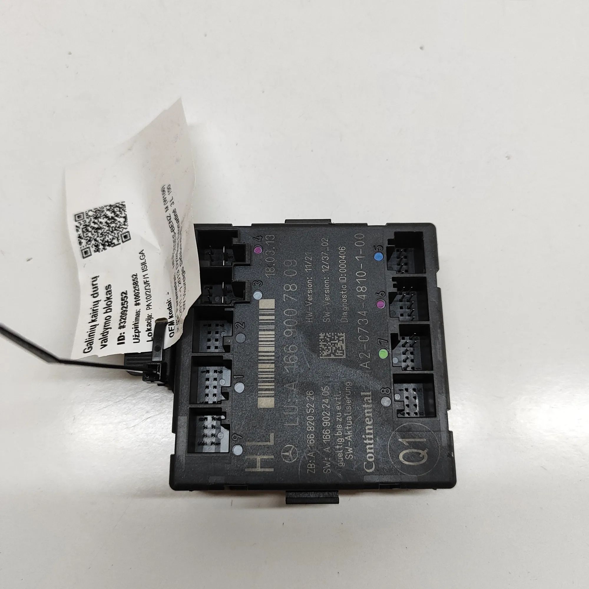 Mercedes-Benz A (W176) Door control unit — rear left Door control unit — rear left — MERCEDES BENZ M...