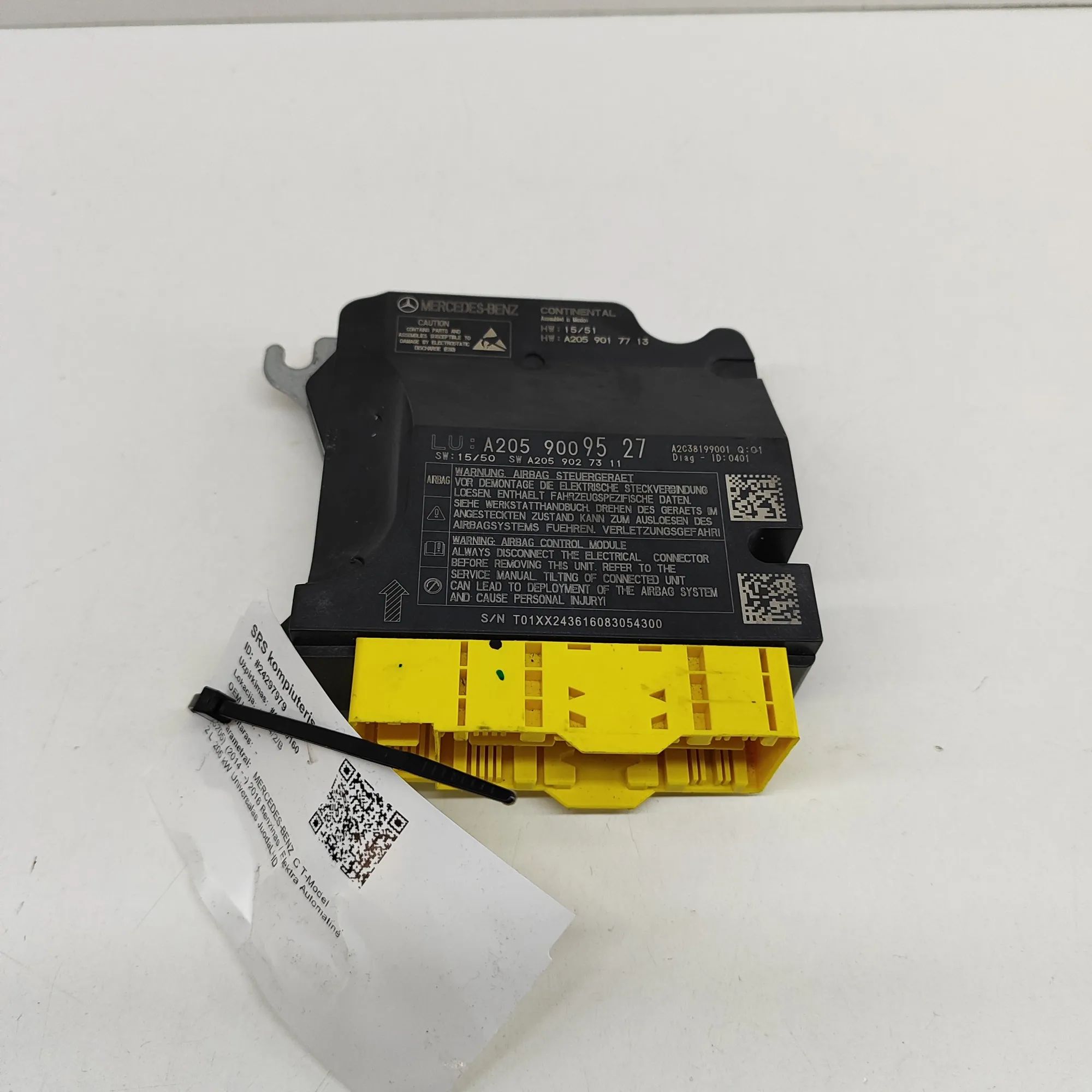 Mercedes-Benz A (W176) SRS Control Unit SRS Control Unit — MERCEDES BENZ C-CLASS (W205)...