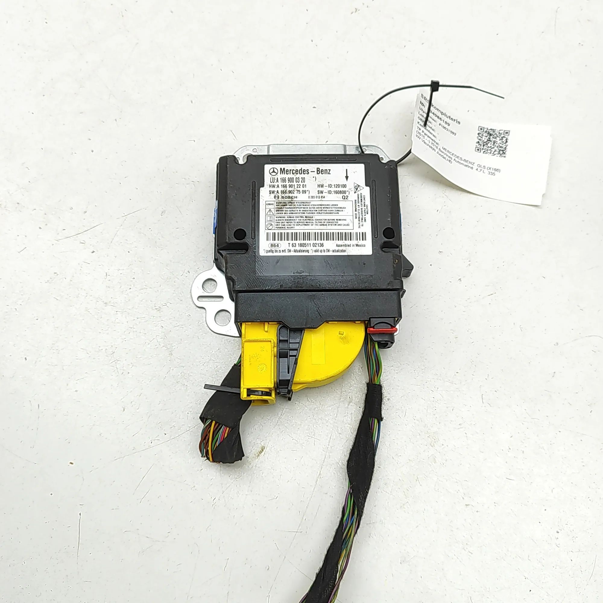 Mercedes-Benz GL / GLS (X166) SRS Control Unit SRS Control Unit — MERCEDES BENZ GLS (X166) (20...