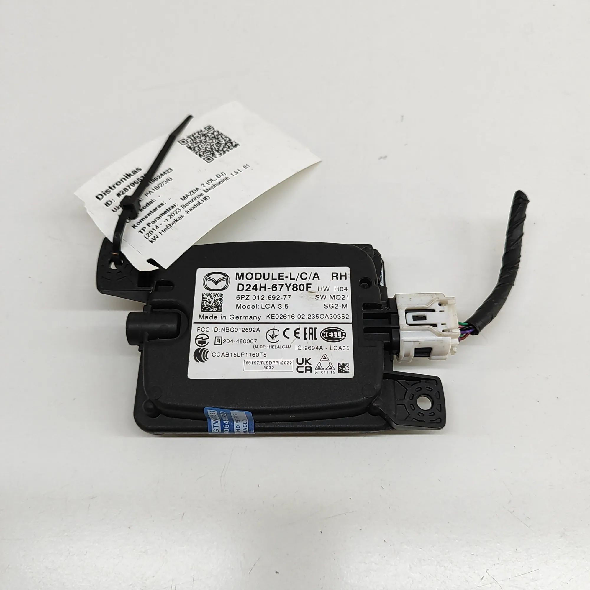Mazda 2 (XP21) Blind Spot Control Module Blind Spot Control Module — MAZDA 2 (DL, DJ) (2...