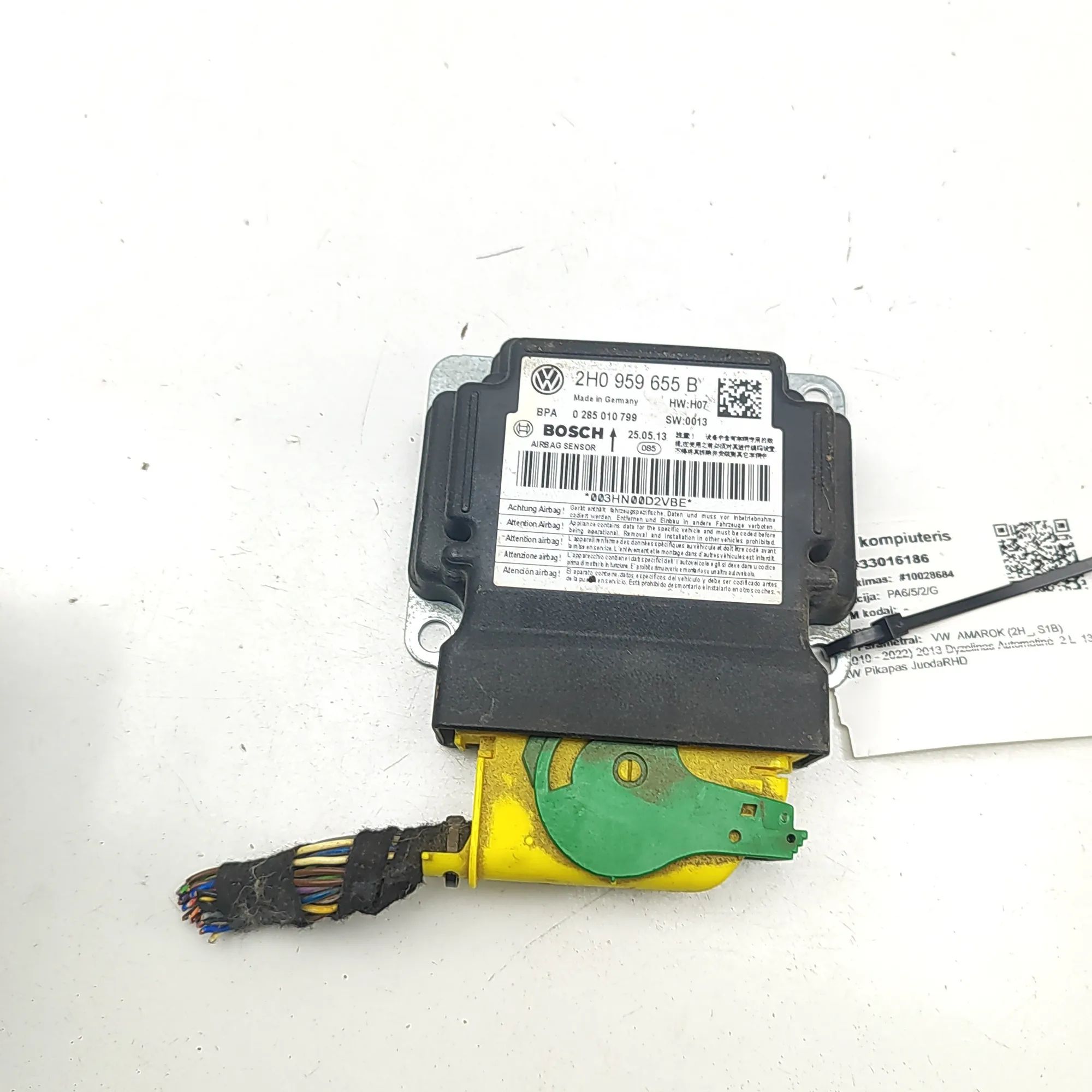 Volkswagen Amarok SRS Control Unit SRS Control Unit — VW AMAROK (2H_, S1B) (2010-2...
