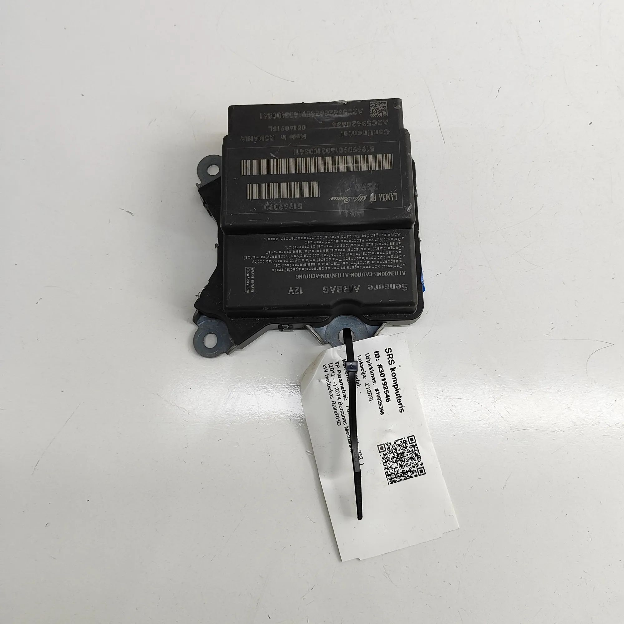 Fiat 500L (351, 352) SRS Control Unit SRS Control Unit — FIAT 500L (351_, 352_) (2012...