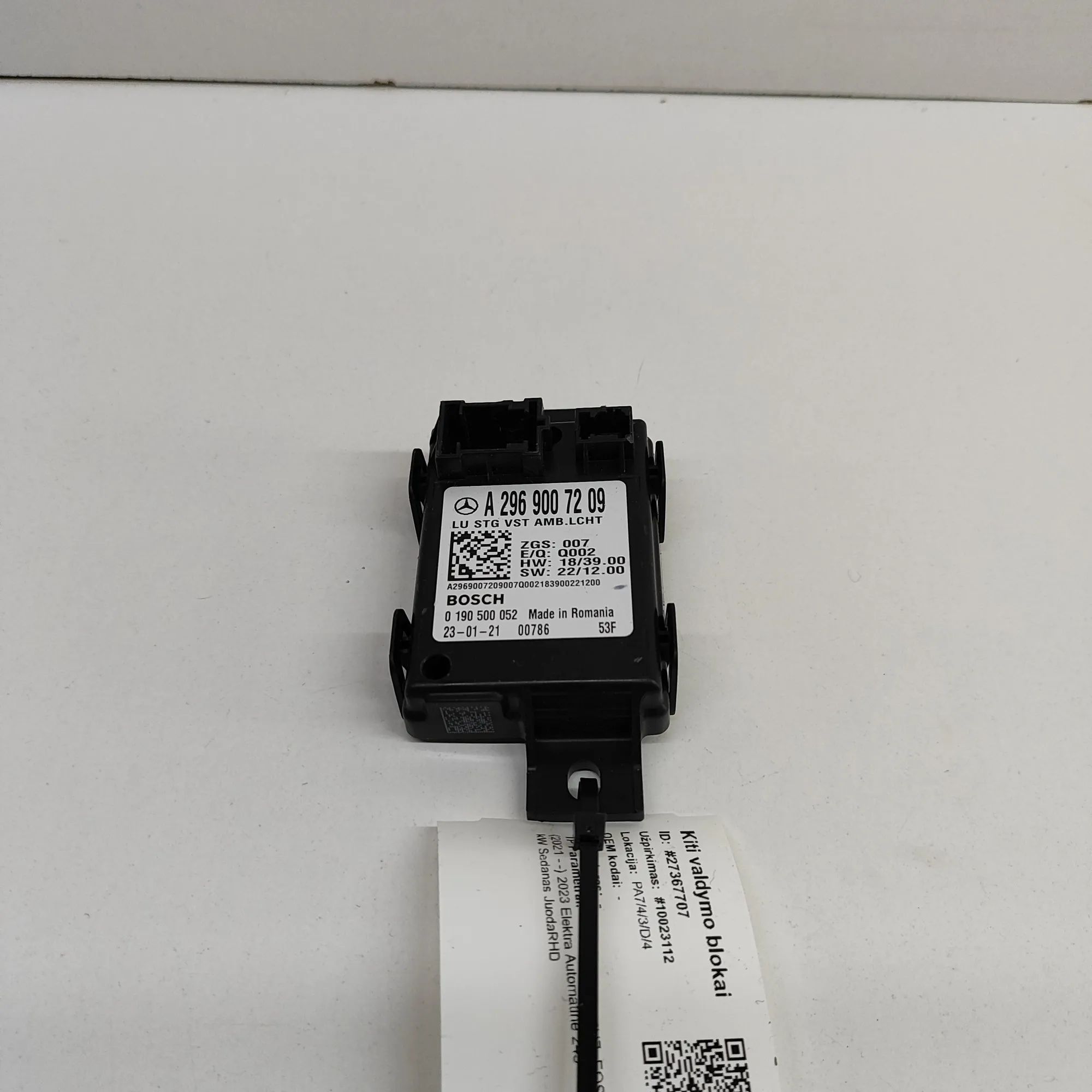 Mercedes-Benz EQS (V297 / X296) Other Control Units Other Control Units — MERCEDES BENZ EQS (V297) ...