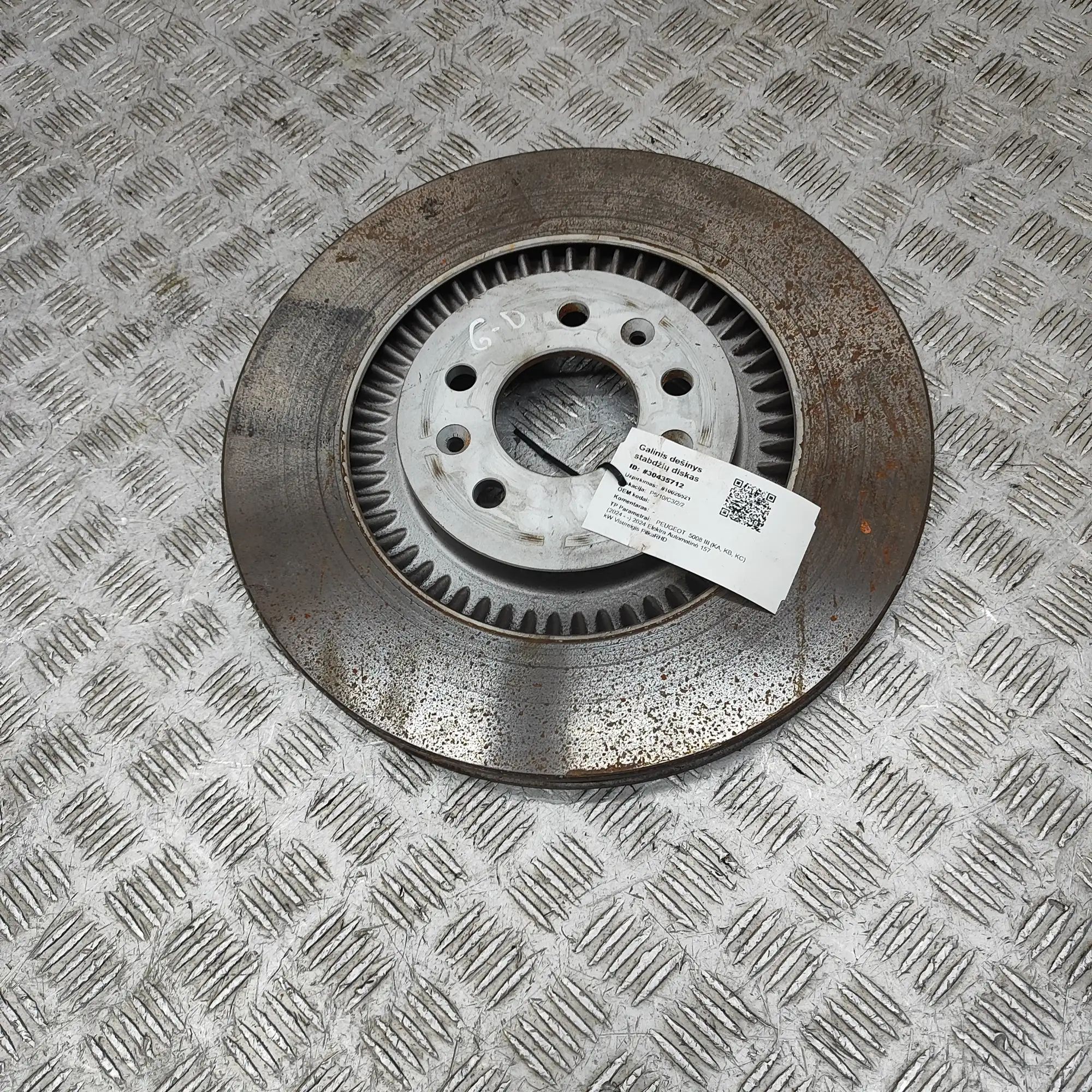 Peugeot 5008 Rear Right Brake Disc