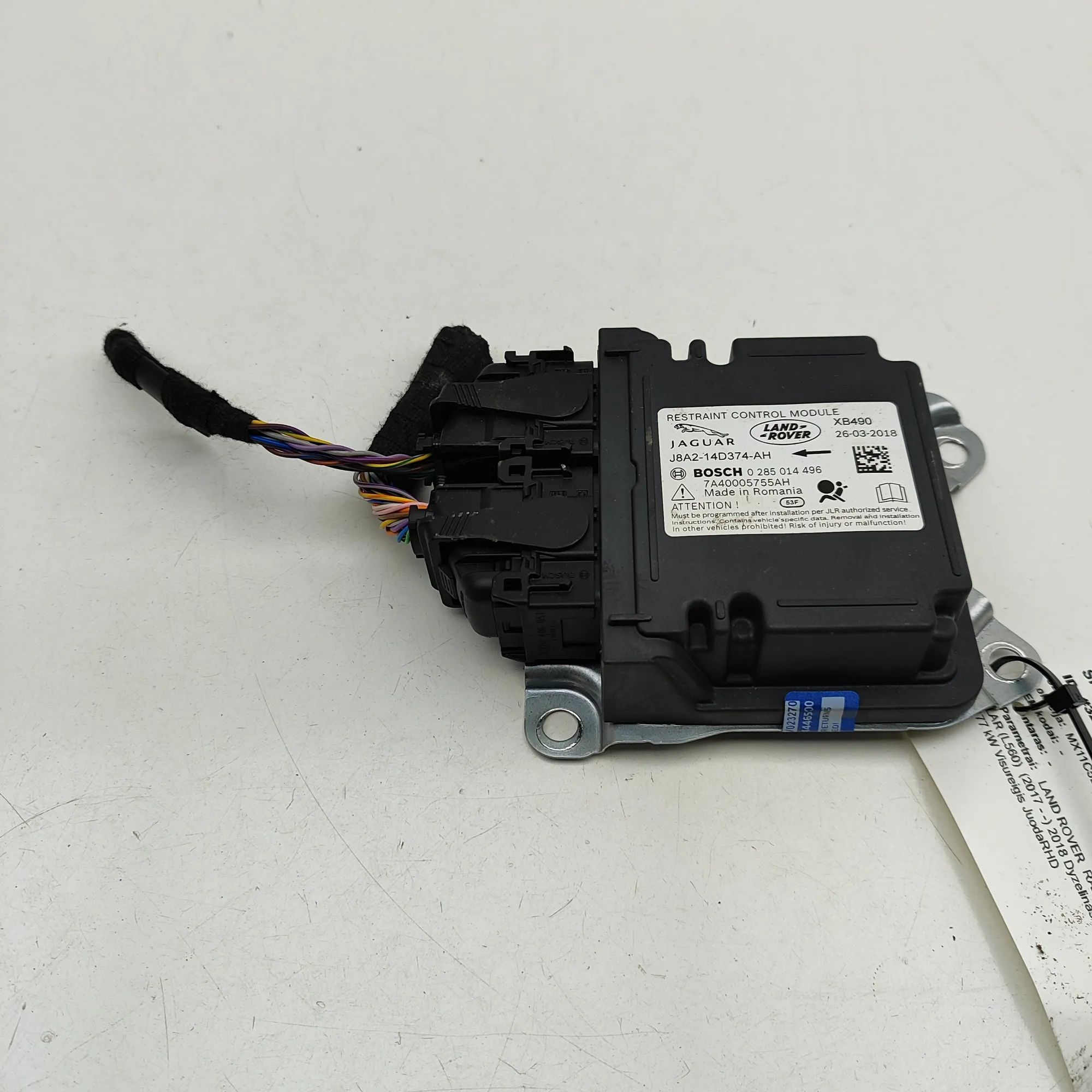 Land Rover Range Rover Velar SRS Control Unit SRS Control Unit — LAND ROVER RANGE ROVER VELAR...