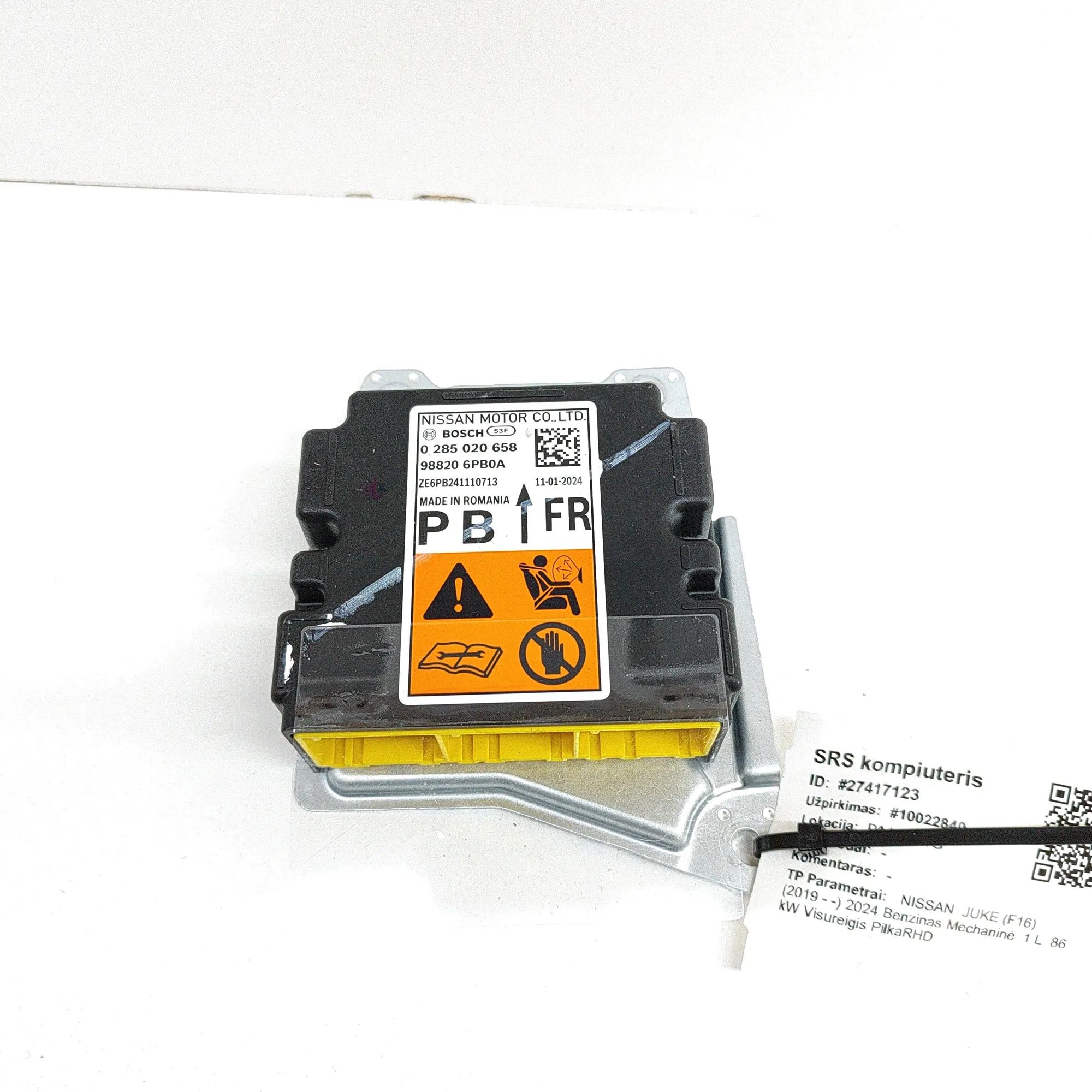 Nissan Juke SRS Control Unit SRS Control Unit — NISSAN JUKE (F16) (2019-...)...