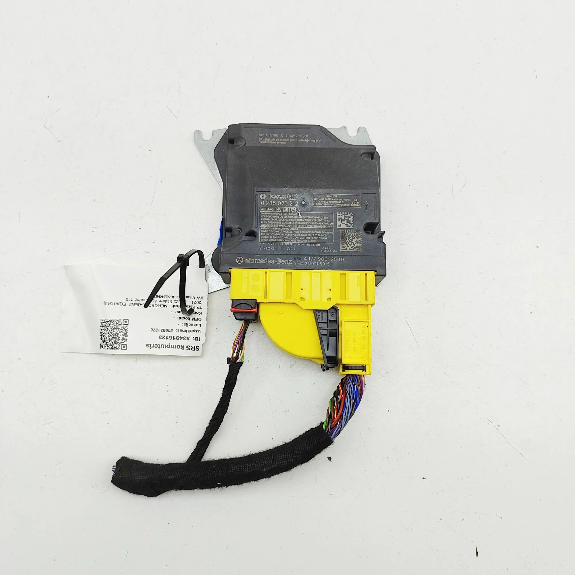 Mercedes-Benz A (W177) SRS Control Unit SRS Control Unit — MERCEDES BENZ EQAH243 (2021-...