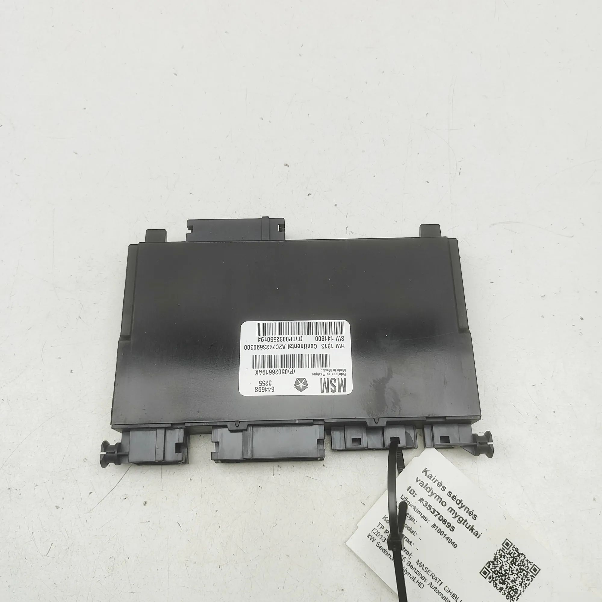 Maserati Ghibli Front Left Seat Control Unit Front Left Seat Control Unit — MASERATI GHIBLI ...