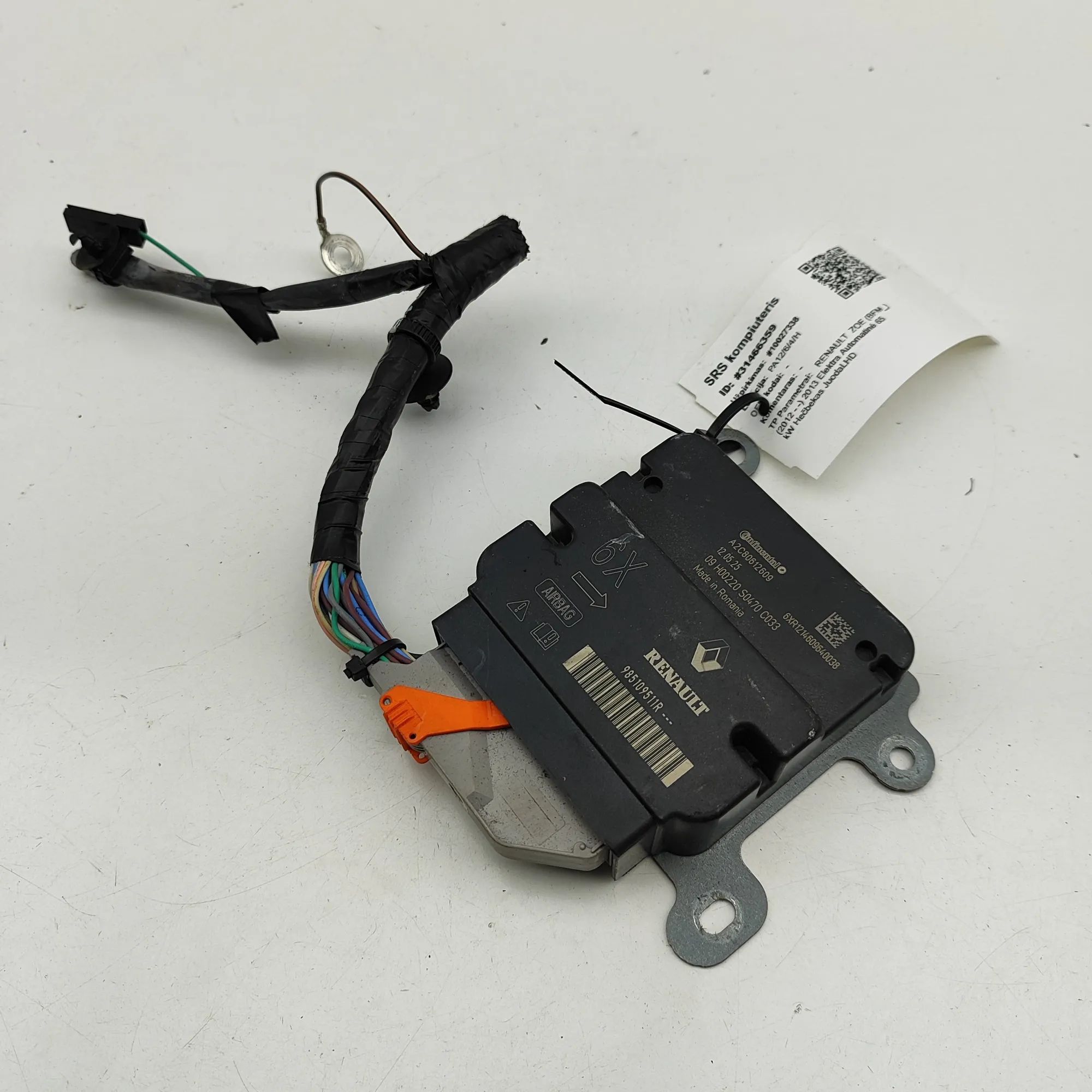 Renault Zoe SRS Control Unit SRS Control Unit — RENAULT ZOE (BFM_) (2012-......