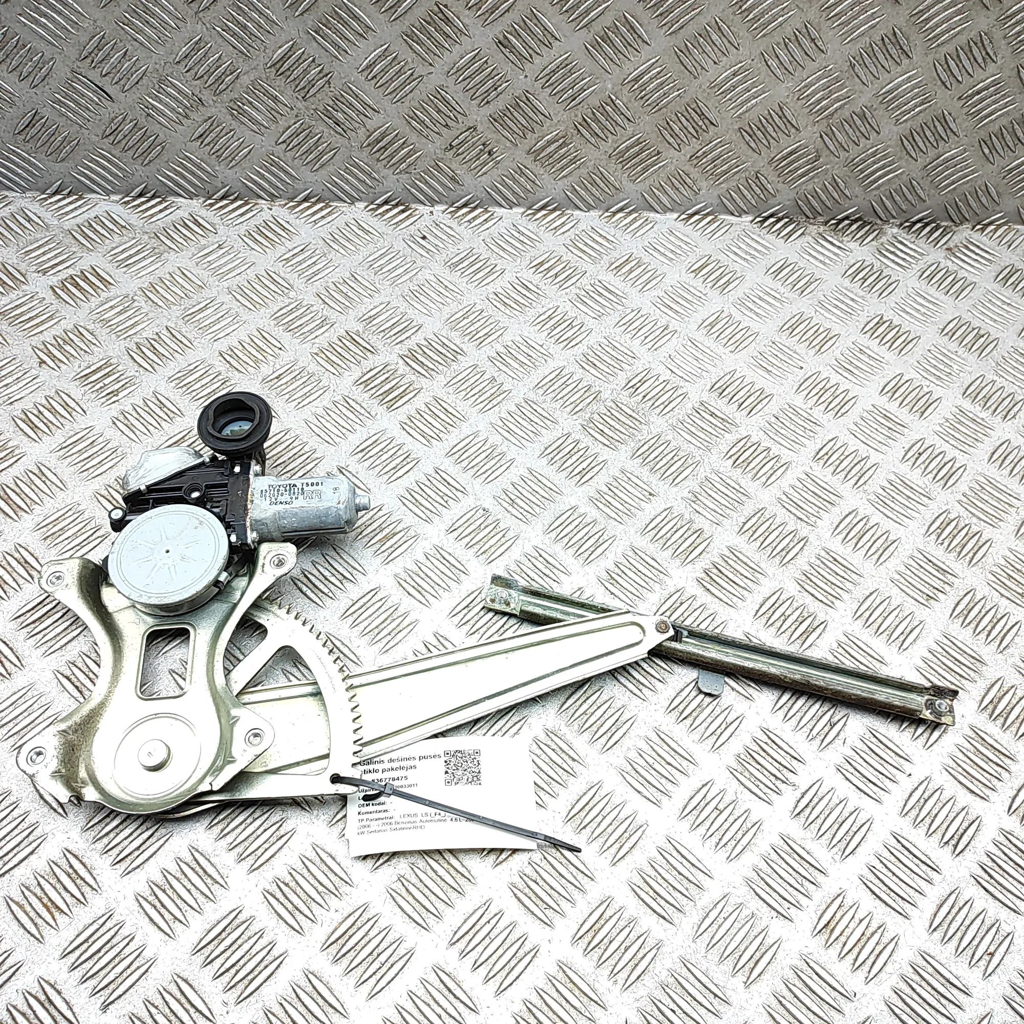 Lexus LS Rear Right Door Window Regulator Rear Right Door Window Regulator — LEXUS LS (_F...